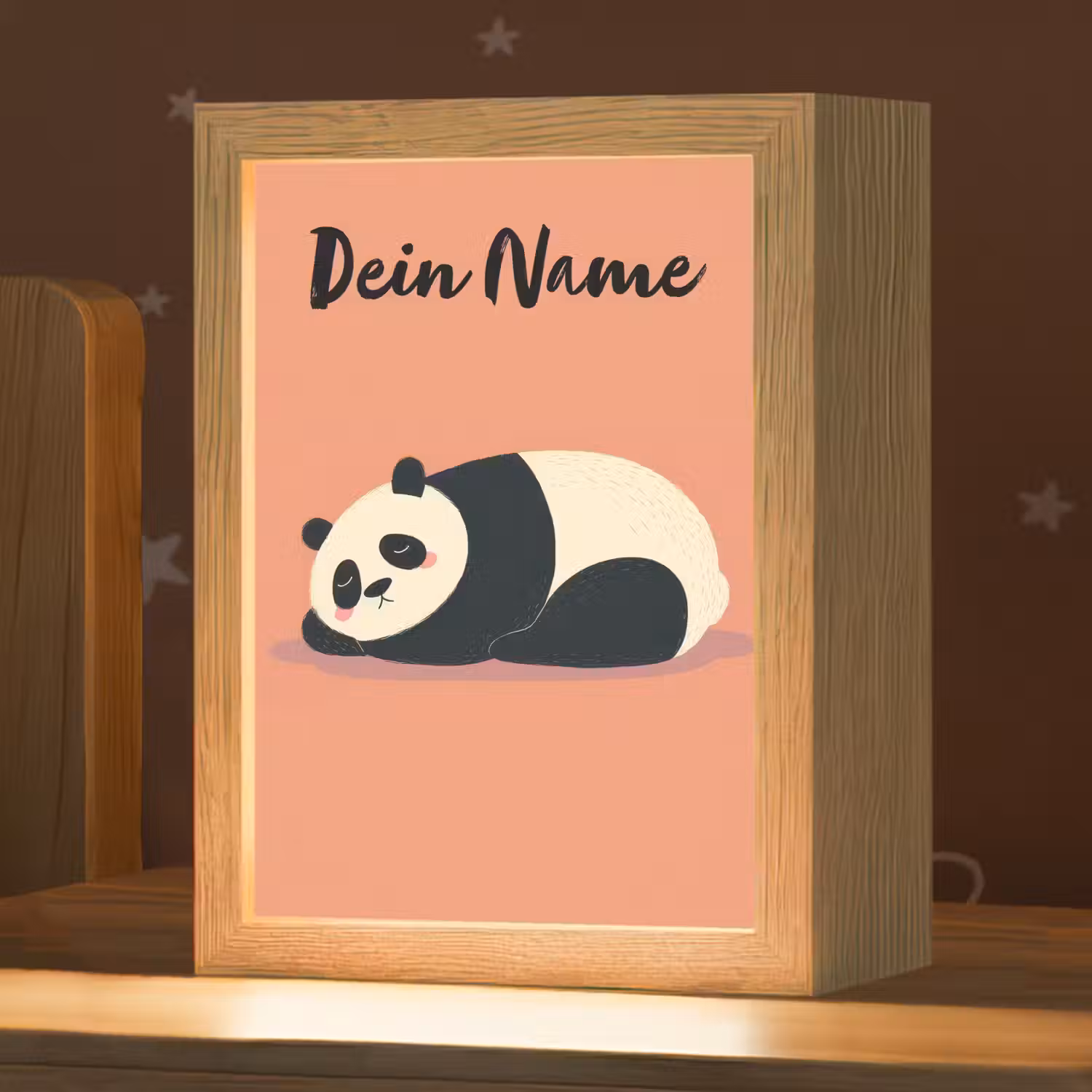Panda - Slaap - Oranje Light Box met kabel (Kinderlampje) klein -zzz_3d_website