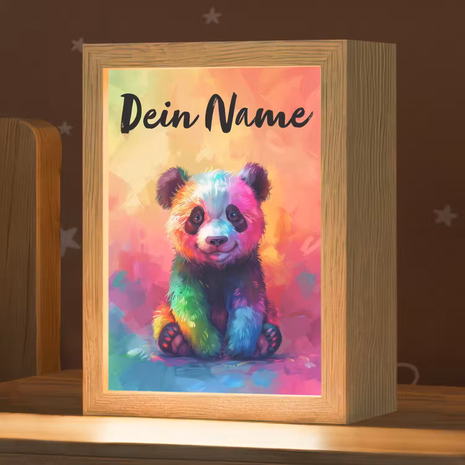 Panda - Dieren - Kleurrijk - Neon Light Box met kabel (Kinderlampje) klein -zzz_3d_website