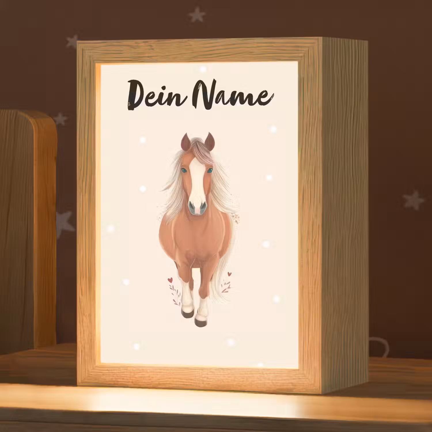 Paard - Galop - Bruin - Stippen Light Box met kabel (Kinderlampje) klein -zzz_3d_website