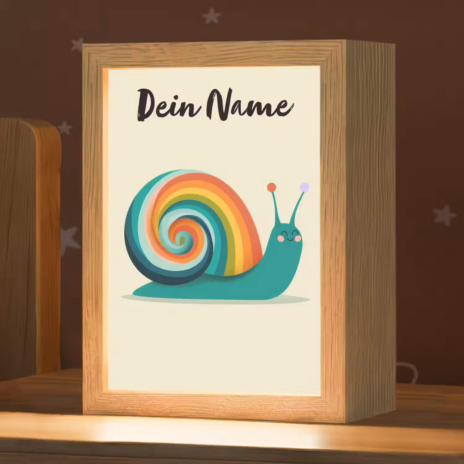 Slak - Regenboogschild - Groen Light Box met kabel (Kinderlampje) klein -zzz_3d_website