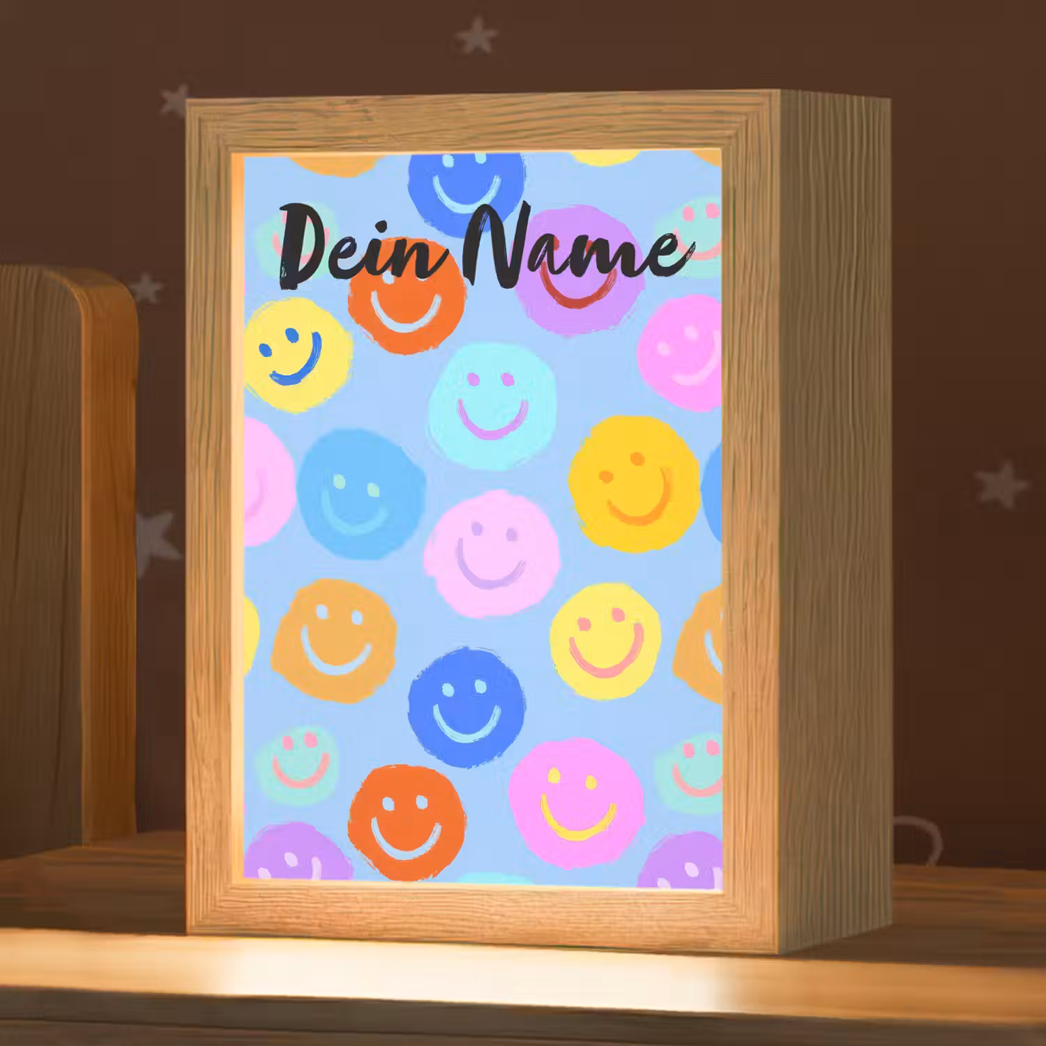 Smileys - Kleurrijk - Grappig Light Box met kabel (Kinderlampje) klein -zzz_3d_website