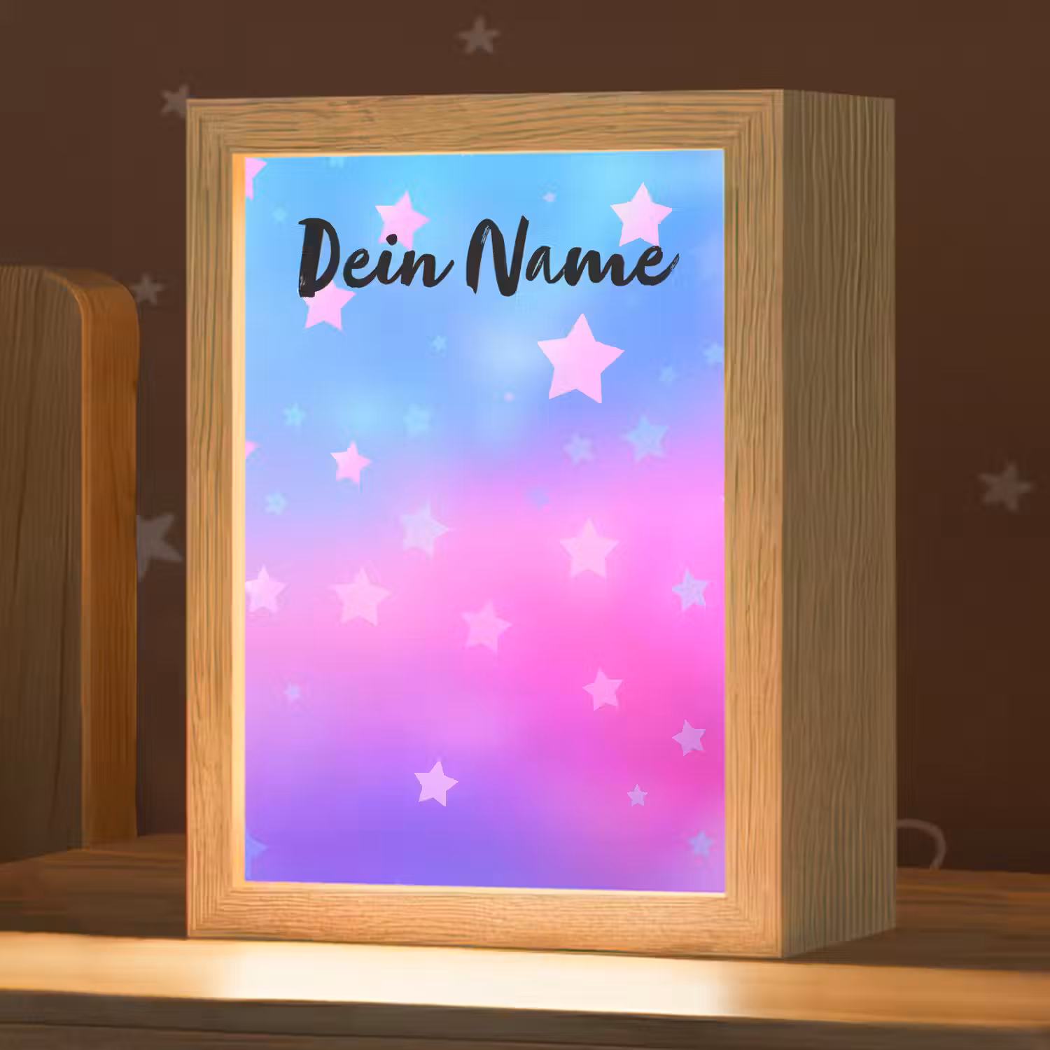 Sterren - Roze - Blauw Light Box met kabel (Kinderlampje) klein -zzz_3d_website