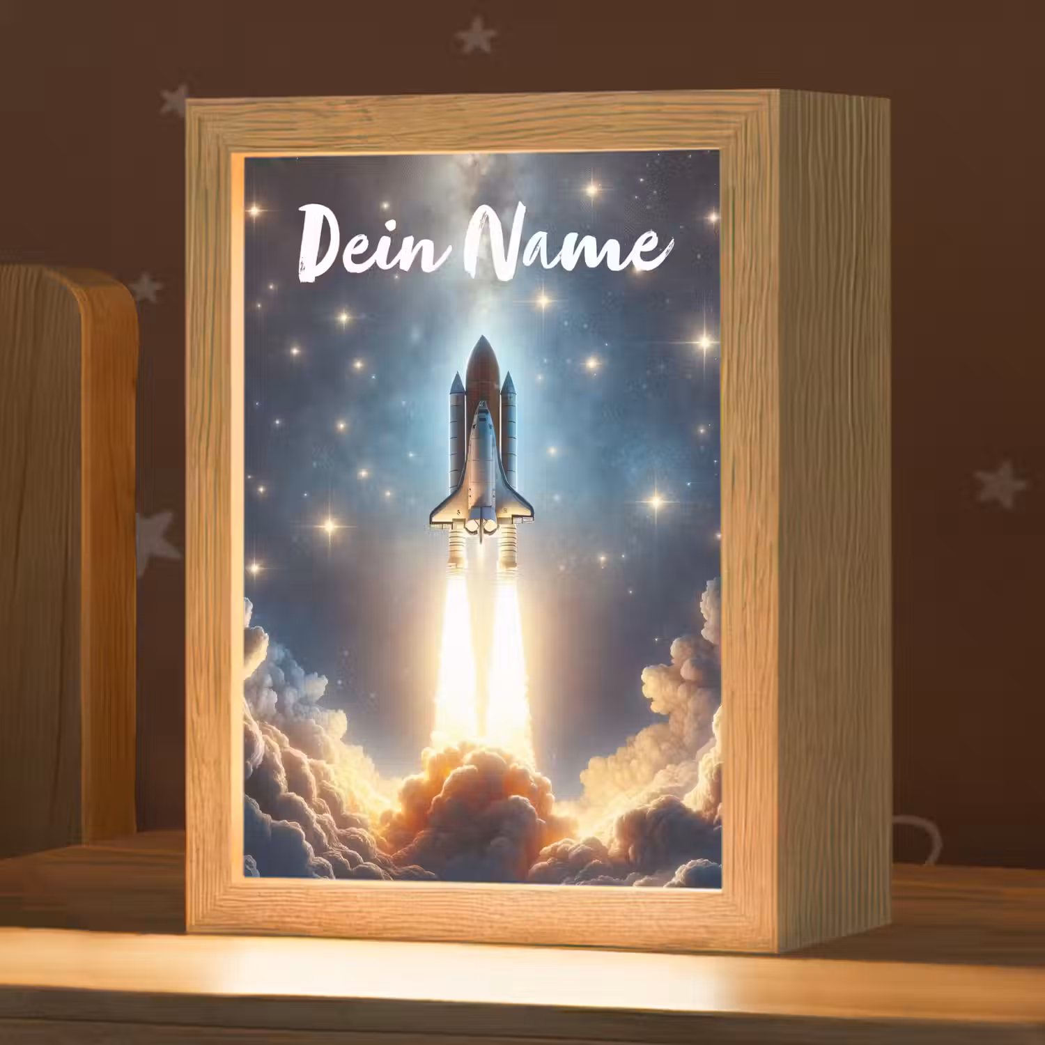 Ruimtevaart - Raket - Space - Sterren Light Box met kabel (Kinderlampje) klein -zzz_3d_website