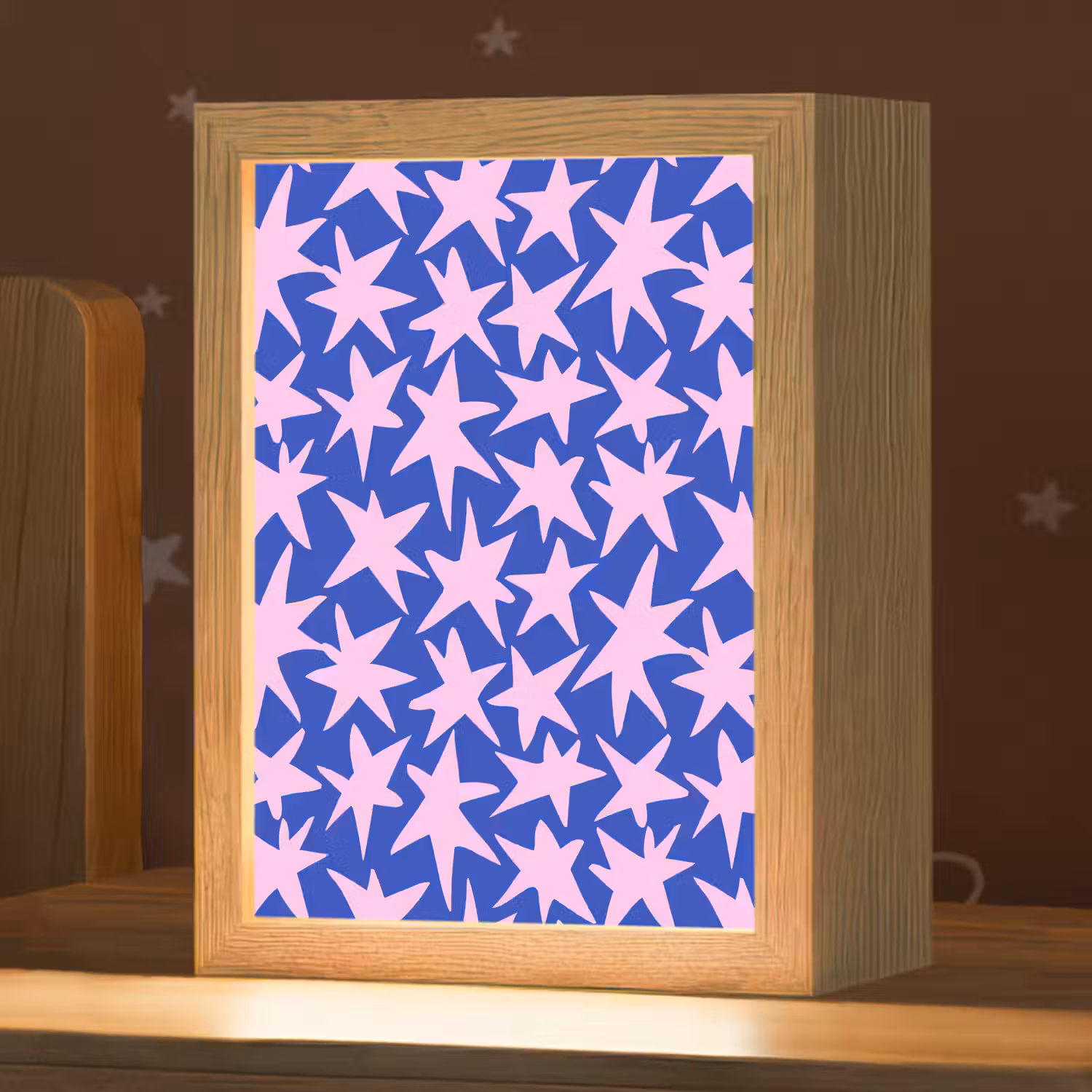 Modern - Sterren - Blauw Light Box met kabel (Kinderlampje) klein 904 -zzz_3d_website