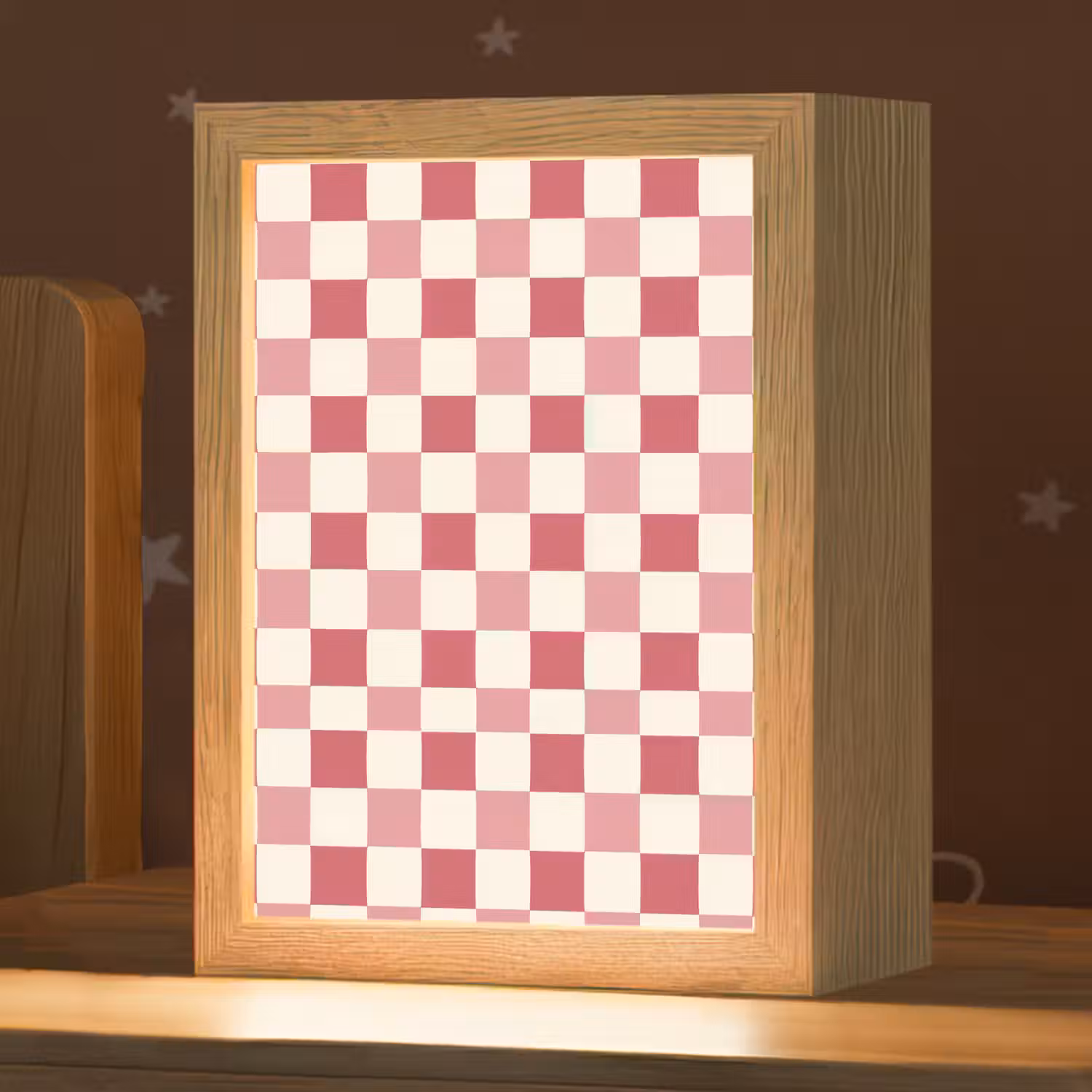 Patroon - Schaak - Roze Light Box met kabel (Kinderlampje) klein 904 -zzz_3d_website