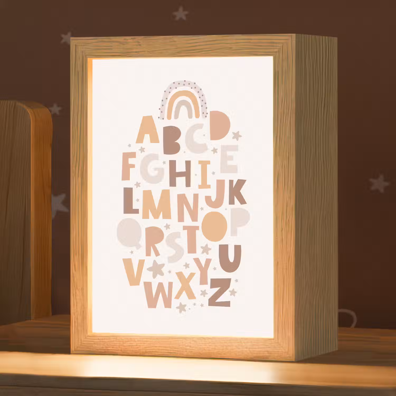 Educatief - Alfabet leren - Regenboog - Pastel - Letters Light Box met kabel klein -zzz_3d_website