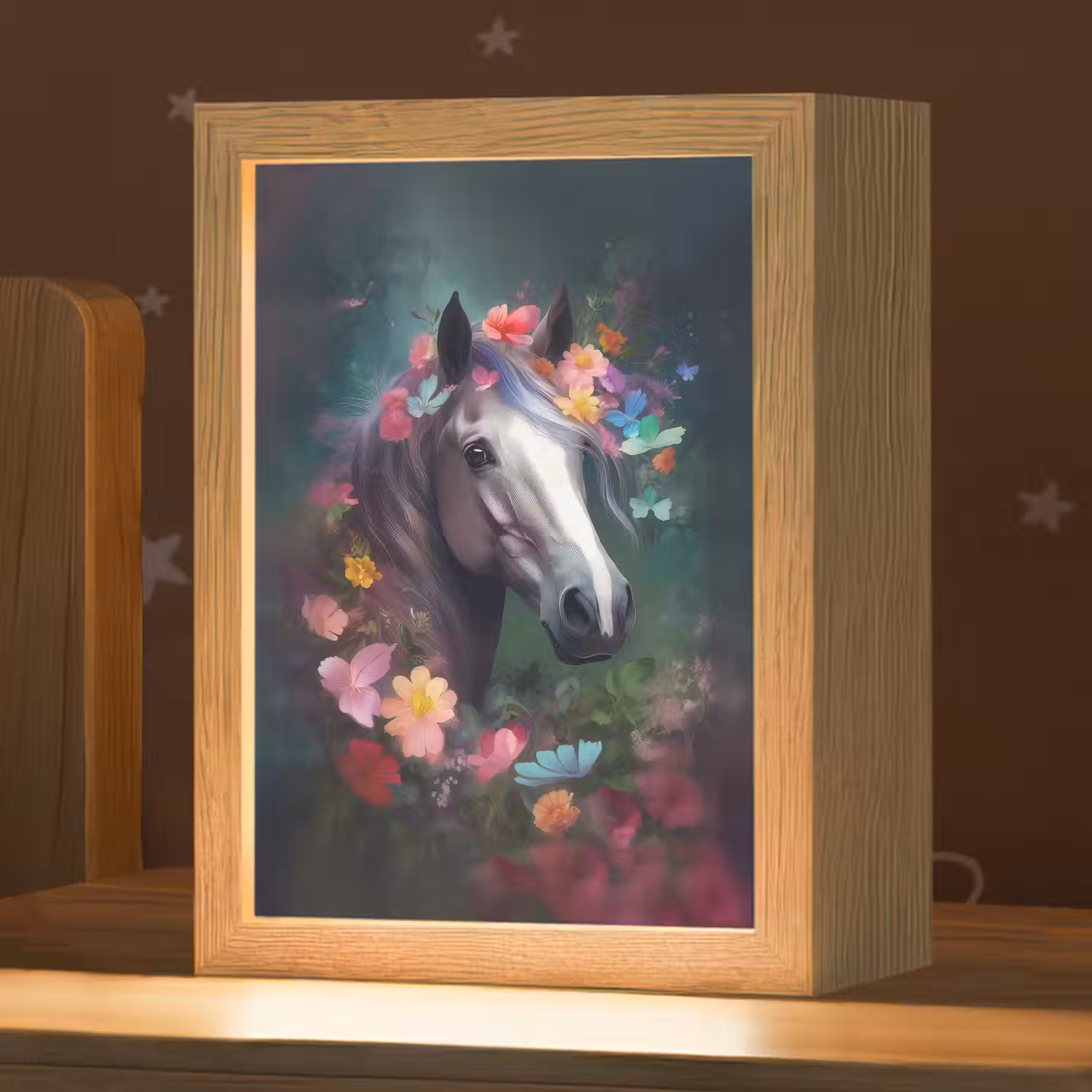 Paard - Natuur - Bloemen - Bos - Dieren Light Box met kabel klein -zzz_3d_website