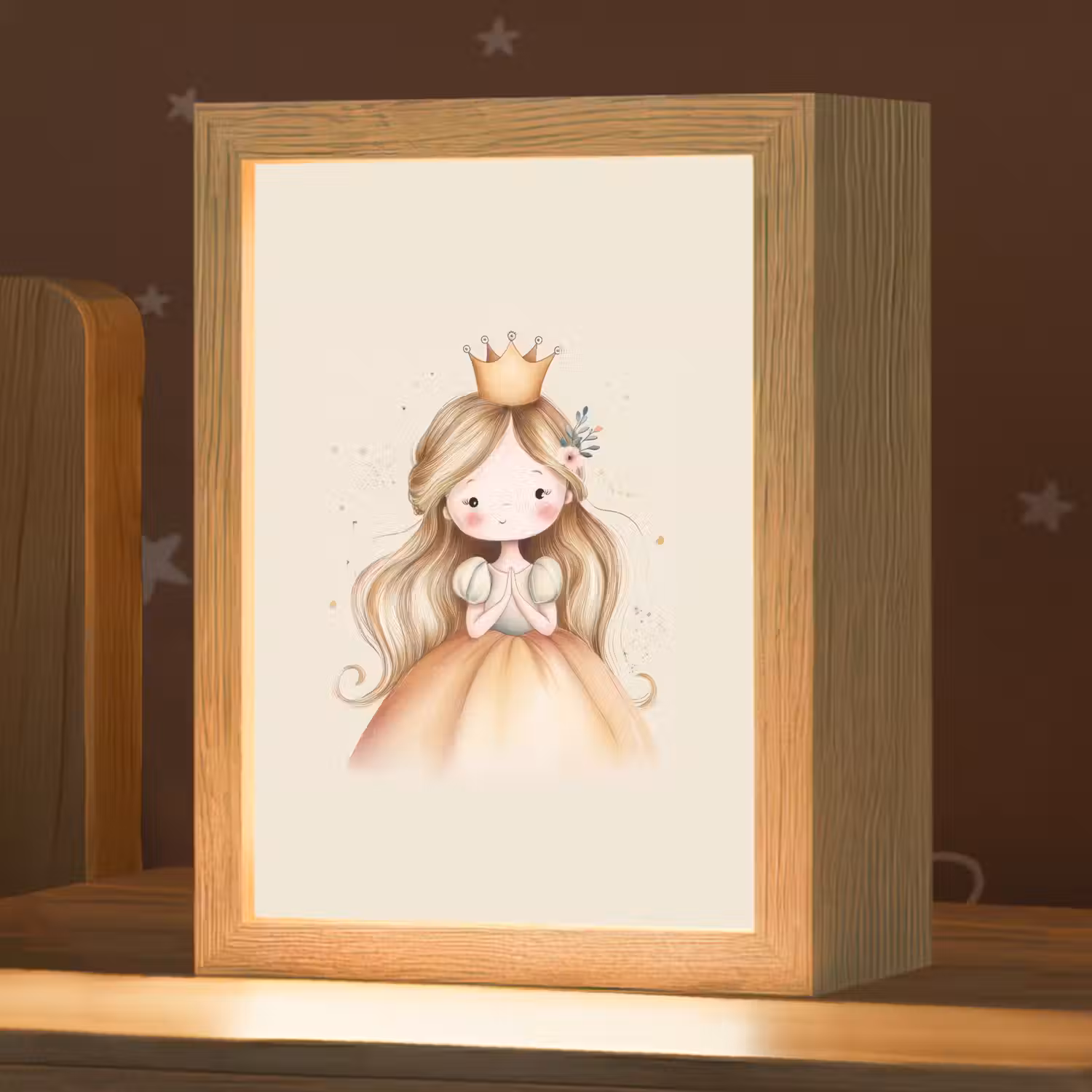 Prinses - Kroon - Goud Light Box met kabel klein -zzz_3d_website