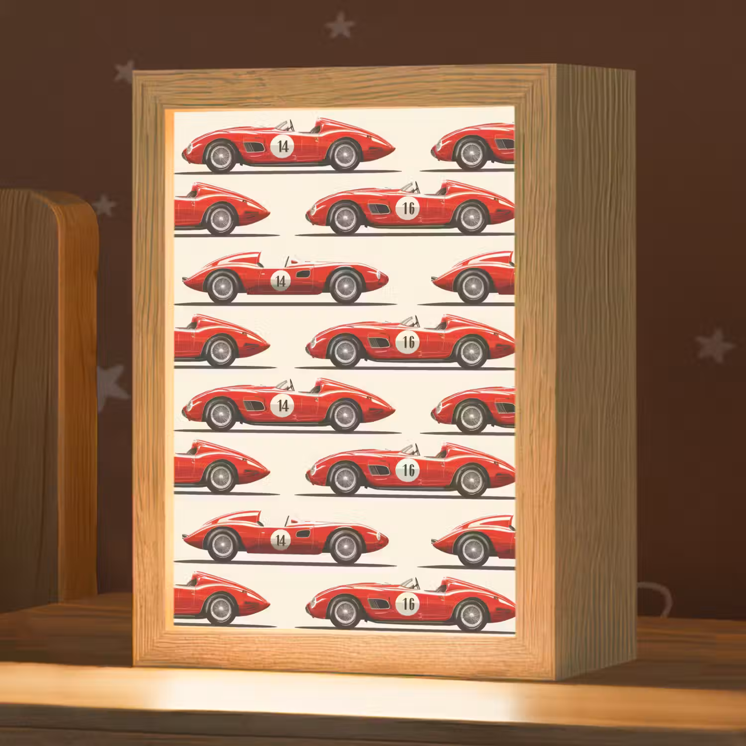 Raceauto - Retro - Rood Light Box met kabel (Kinderlampje) klein 904 -zzz_3d_website