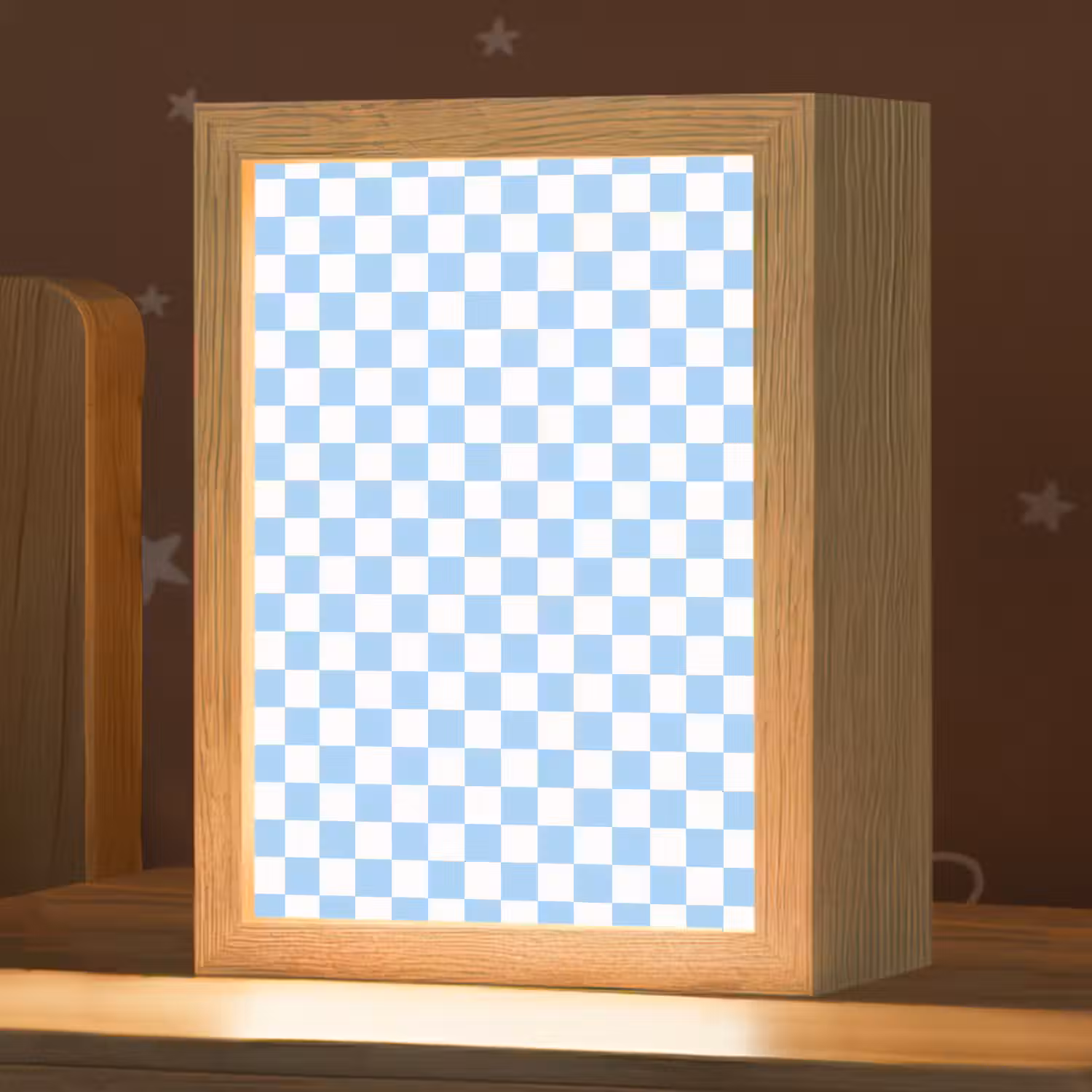 Schaakbord - Klassiek - Blauw Light Box met kabel (Kinderlampje) klein 904 -zzz_3d_website