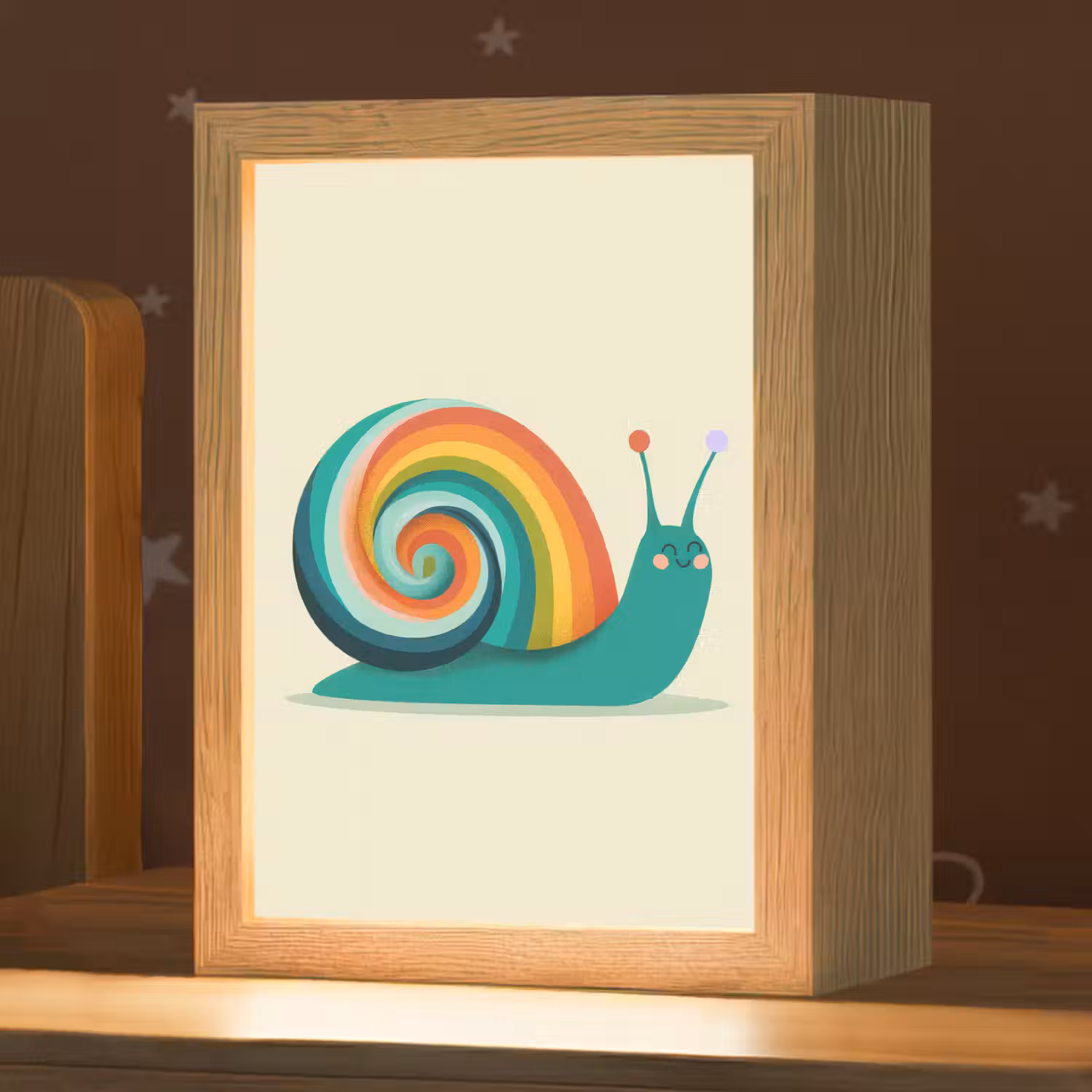 Slak - Regenboogschild - Groen Light Box met kabel klein -zzz_3d_website