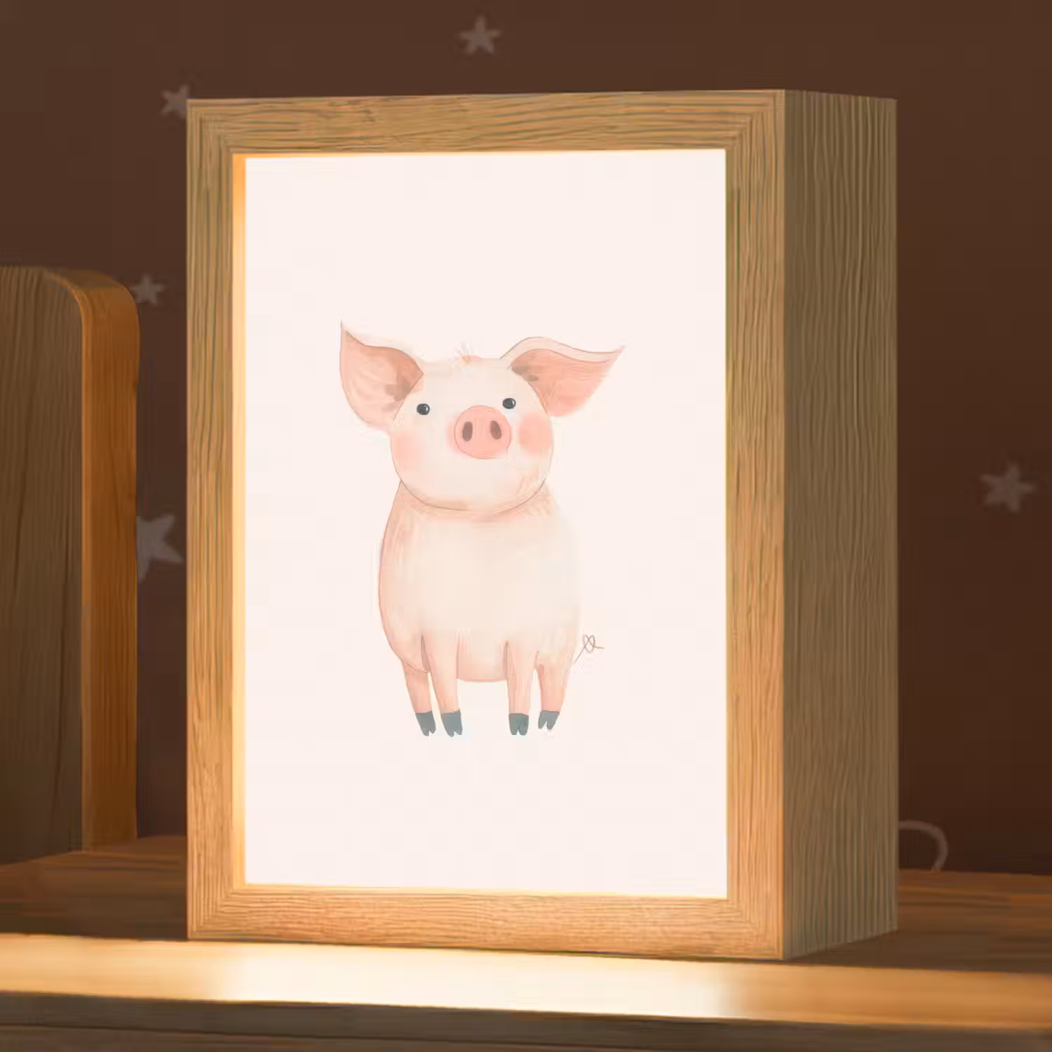Varken - Roze - Dier - Pastel kleuren Light Box met kabel klein -zzz_3d_website