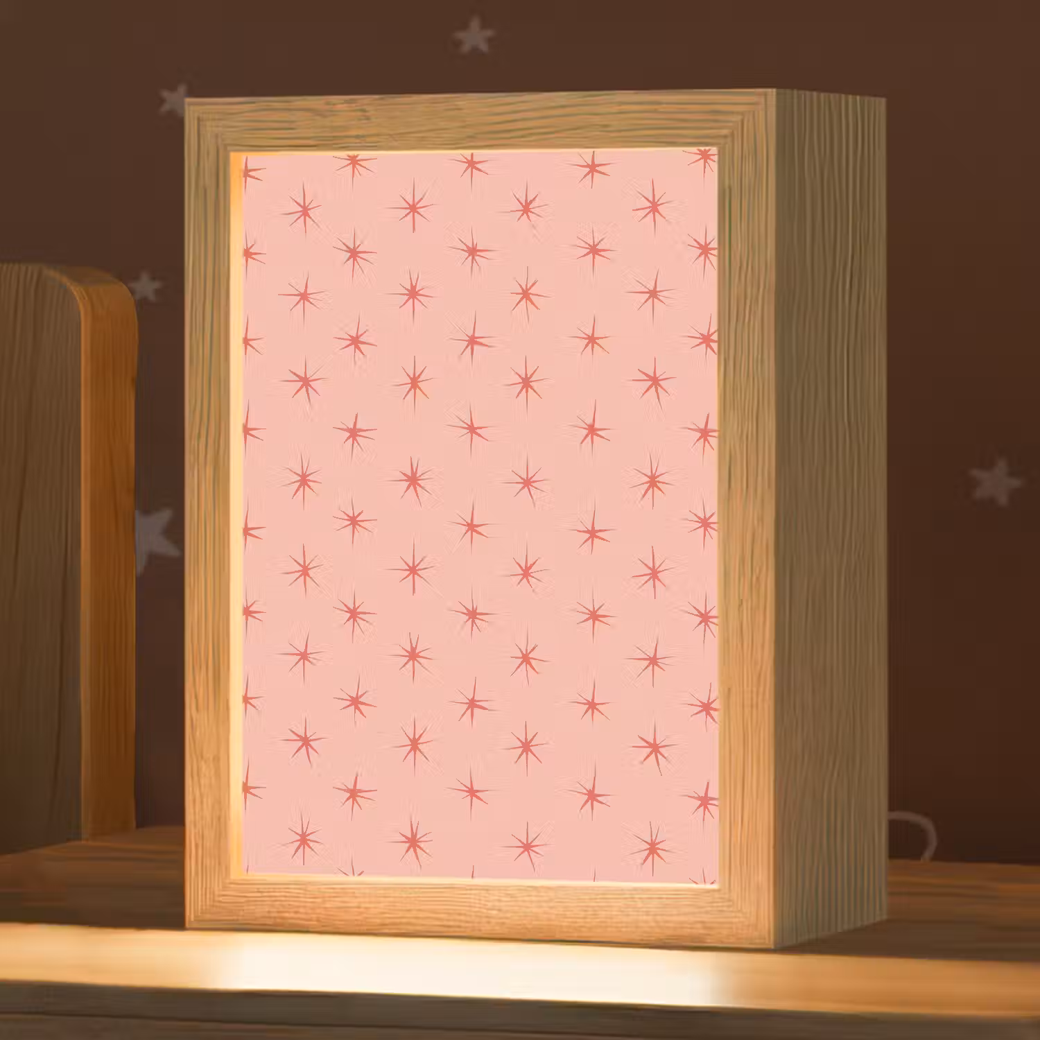 Sterretjes - Patroon - Oranje Light Box met kabel (Kinderlampje) klein 904 -zzz_3d_website
