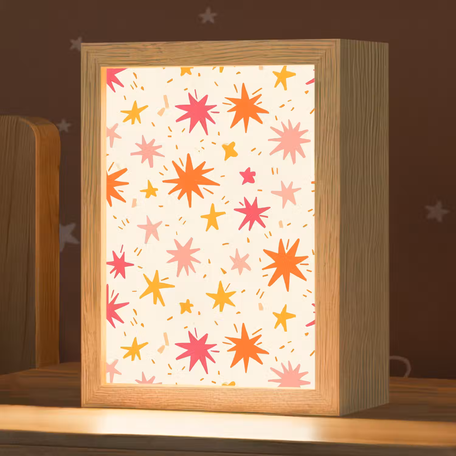 Sterren - Speels - Kleurrijk Light Box met kabel (Kinderlampje) klein 904 -zzz_3d_website