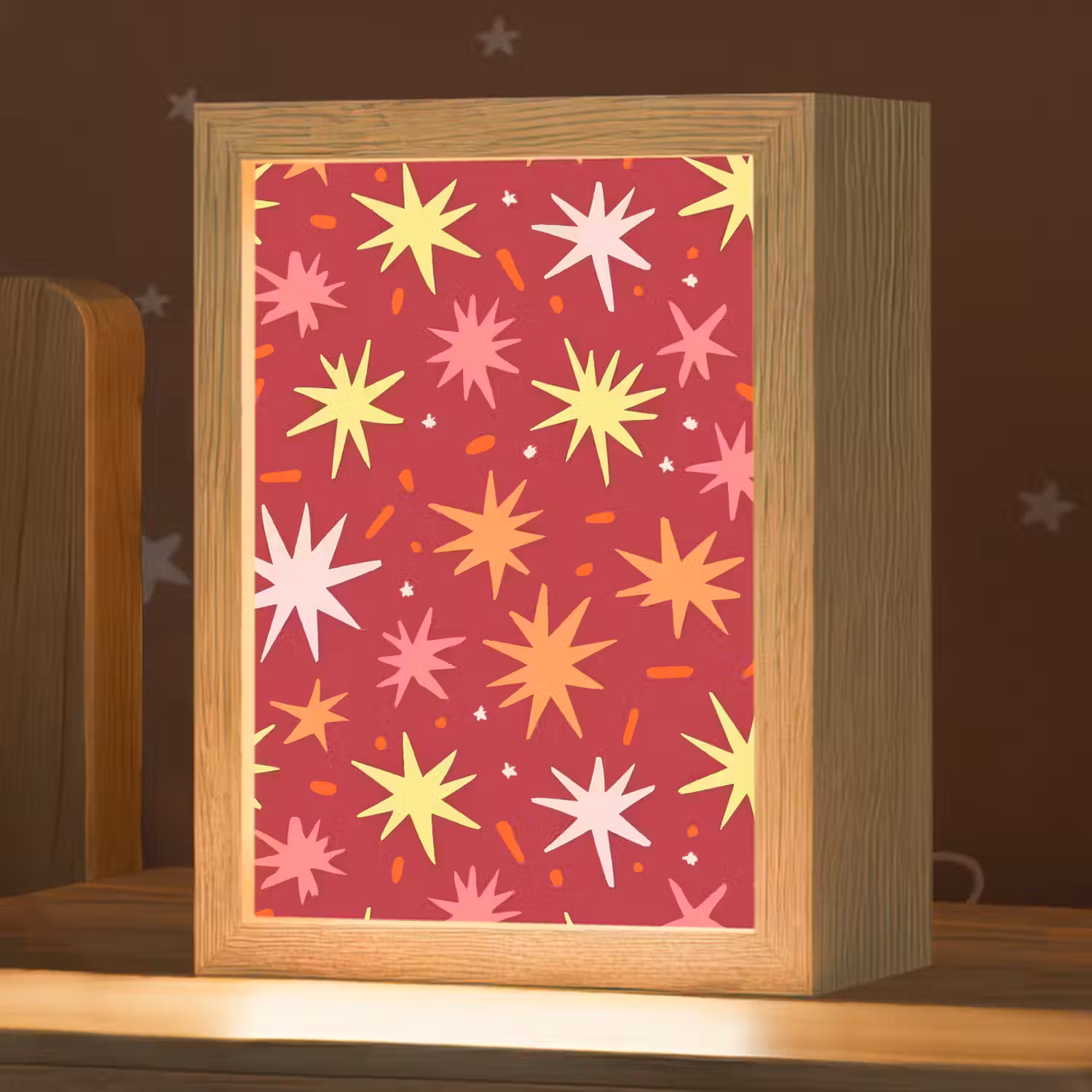 Sterren - Speels - Rood Light Box met kabel (Kinderlampje) klein 904 -zzz_3d_website
