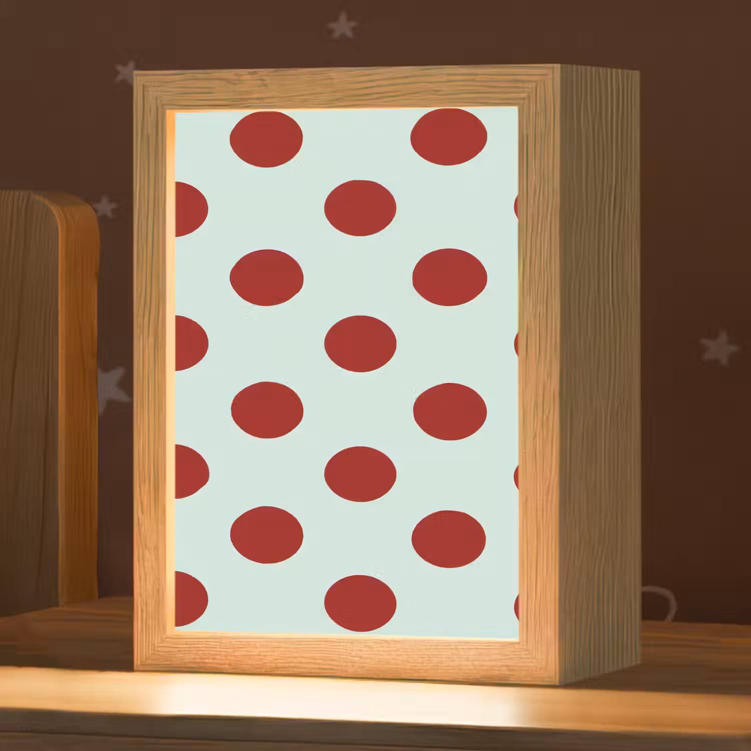 Polka - Dots - Rood Light Box met kabel (Kinderlampje) klein 904 -zzz_3d_website