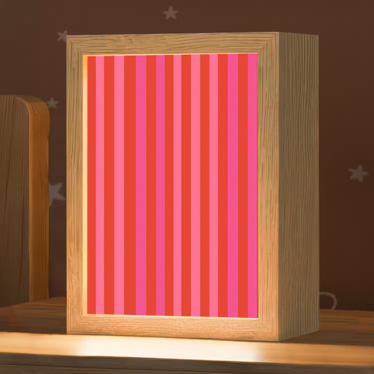 Verticaal - Strepen - Roze Light Box met kabel (Kinderlampje) klein 904 -zzz_3d_website