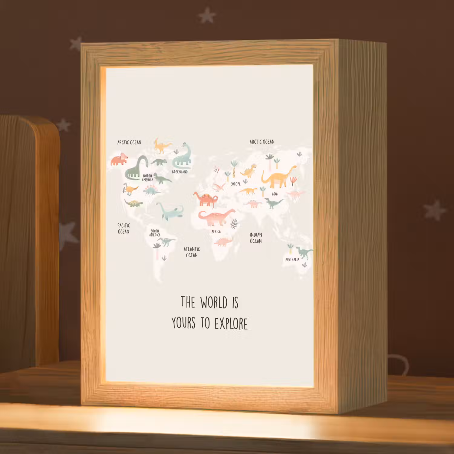 Wereldkaart - Dino - Kinderen - Dinosaurus Light Box met kabel klein -zzz_3d_website