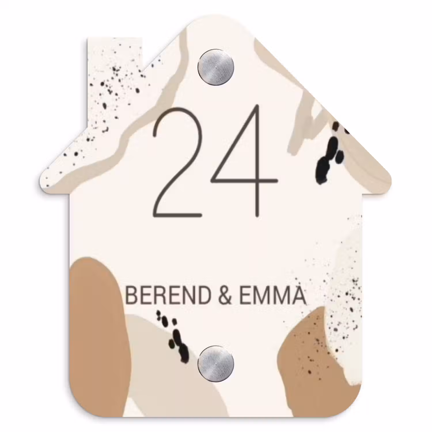 Abstracte vormen - Klassiek Naambord Huisje klein -3d