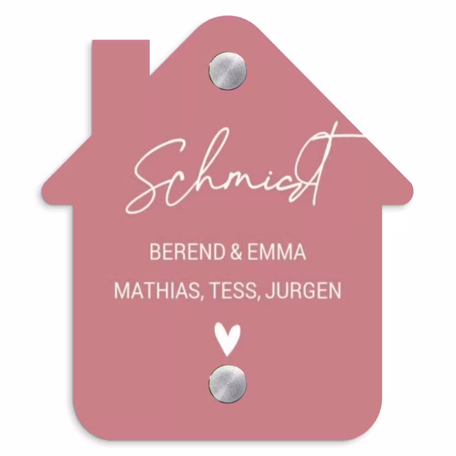 Oudroze - Sierlijk Naambord Huisje klein -3d