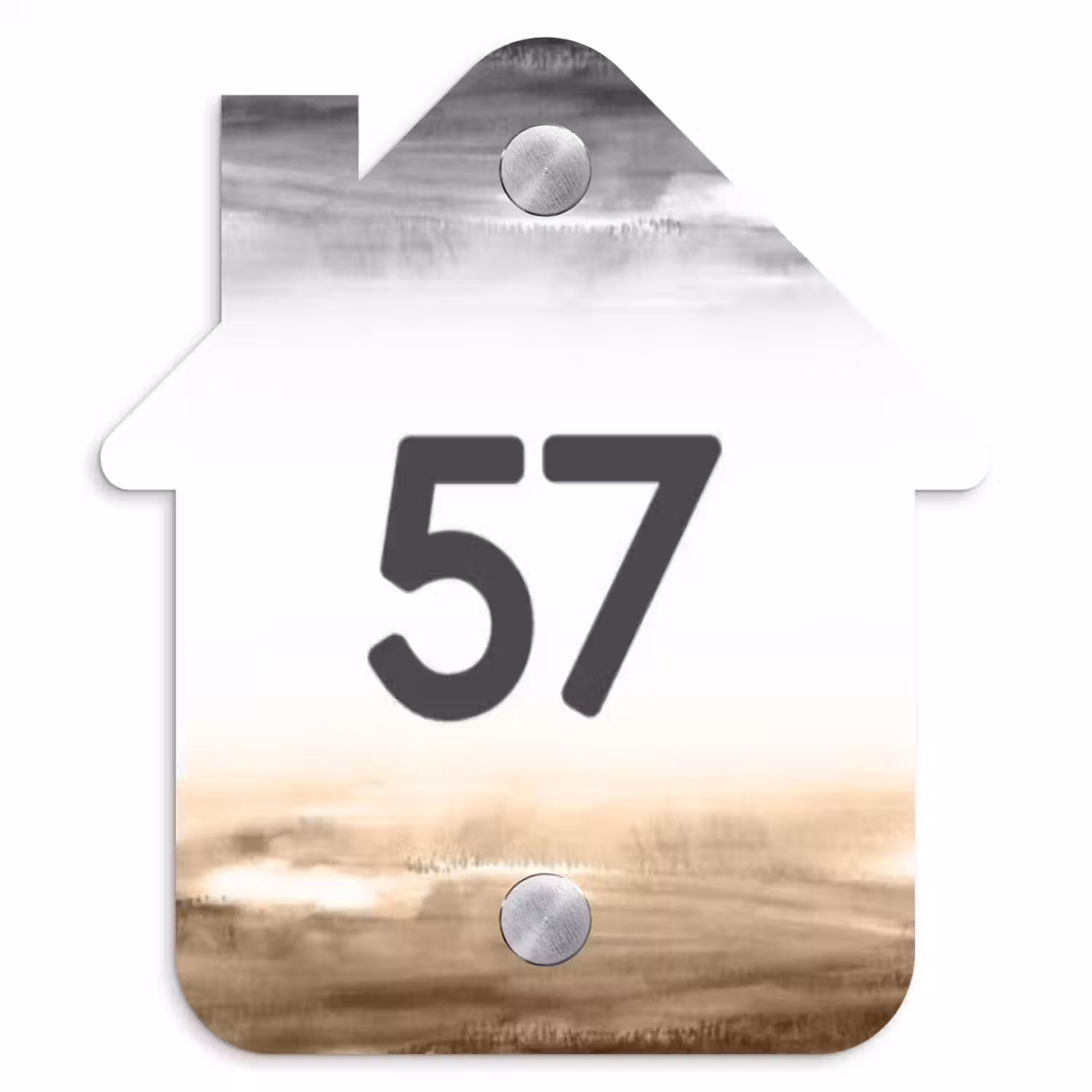 Aquarelachtergrond - Zwart beige - Traditioneel Naambord Huisje klein -3d