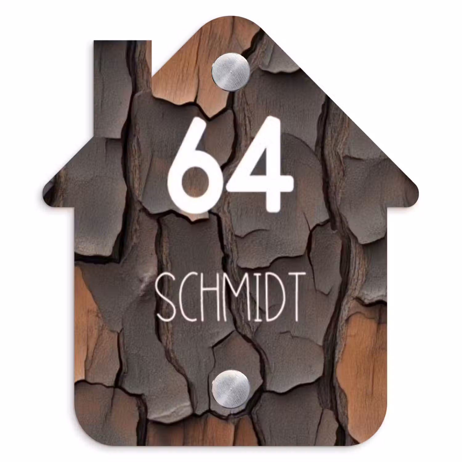 Boomschors - Modern Naambord Huisje klein -3d