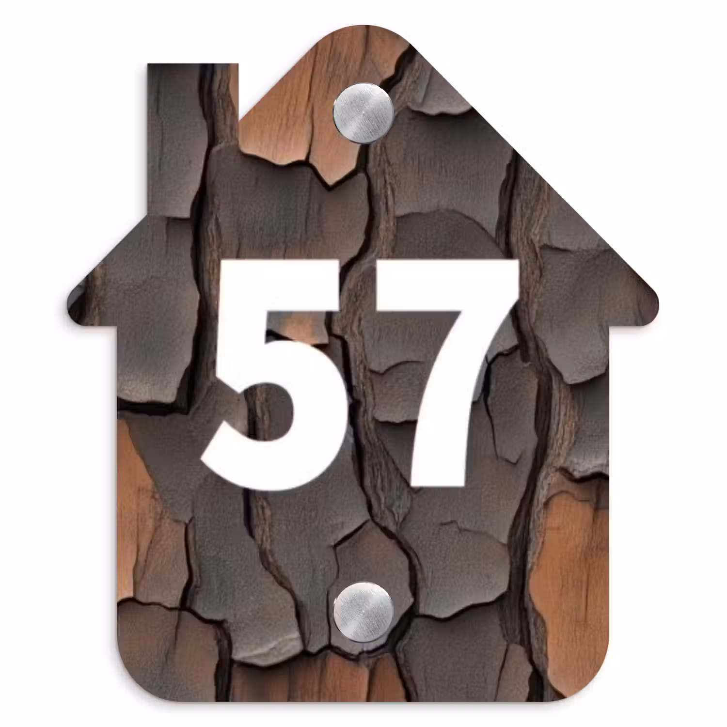 Boomschors - Traditioneel Naambord Huisje klein -3d