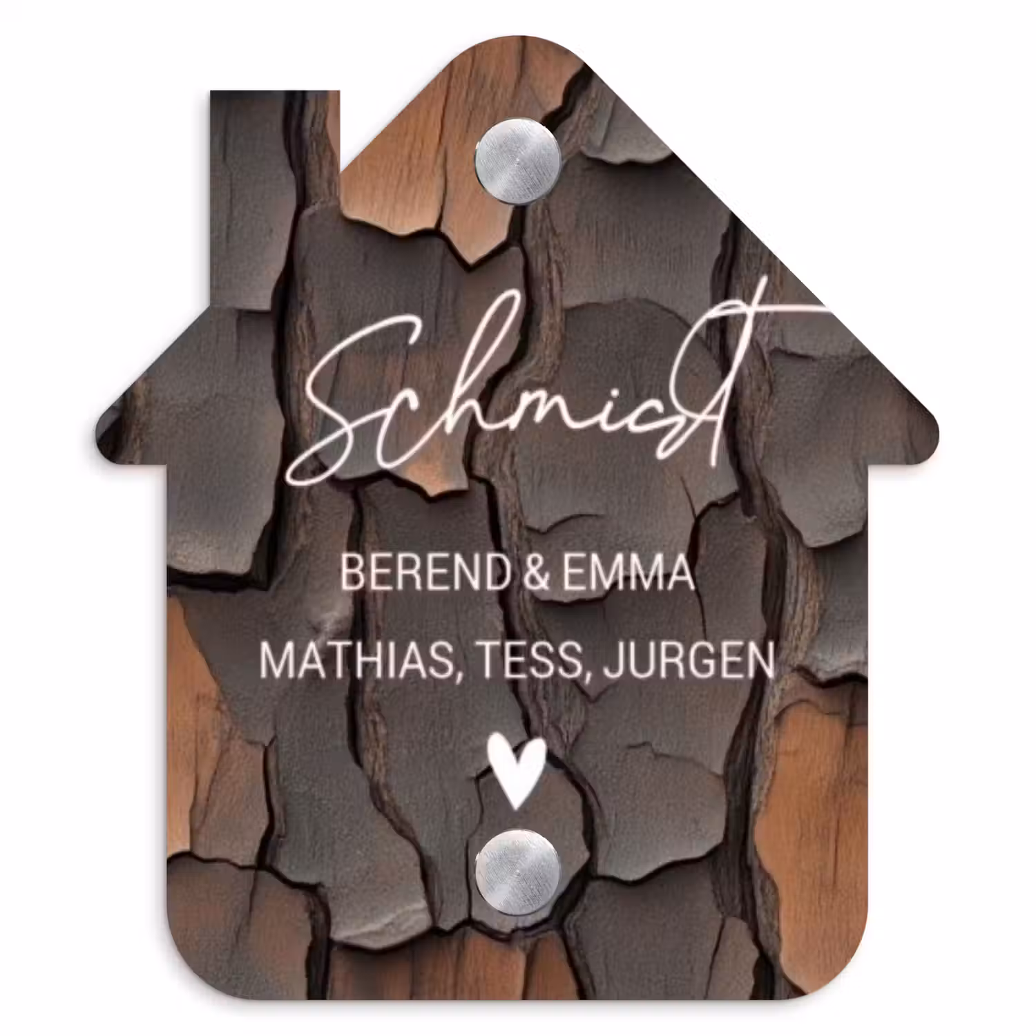 Boomschors - Sierlijk Naambord Huisje klein -3d