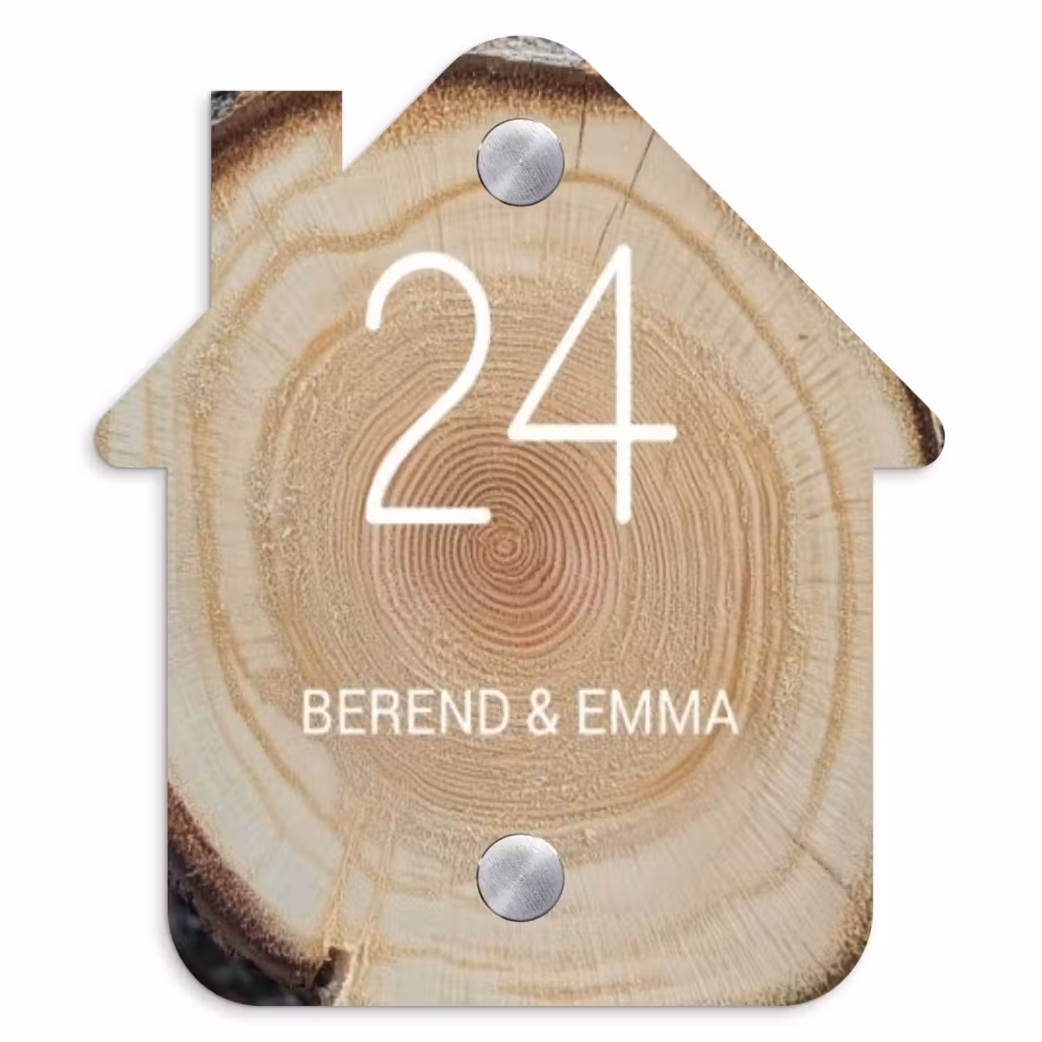 Baumscheibe - Klassisch Naambord Huisje klein -3d