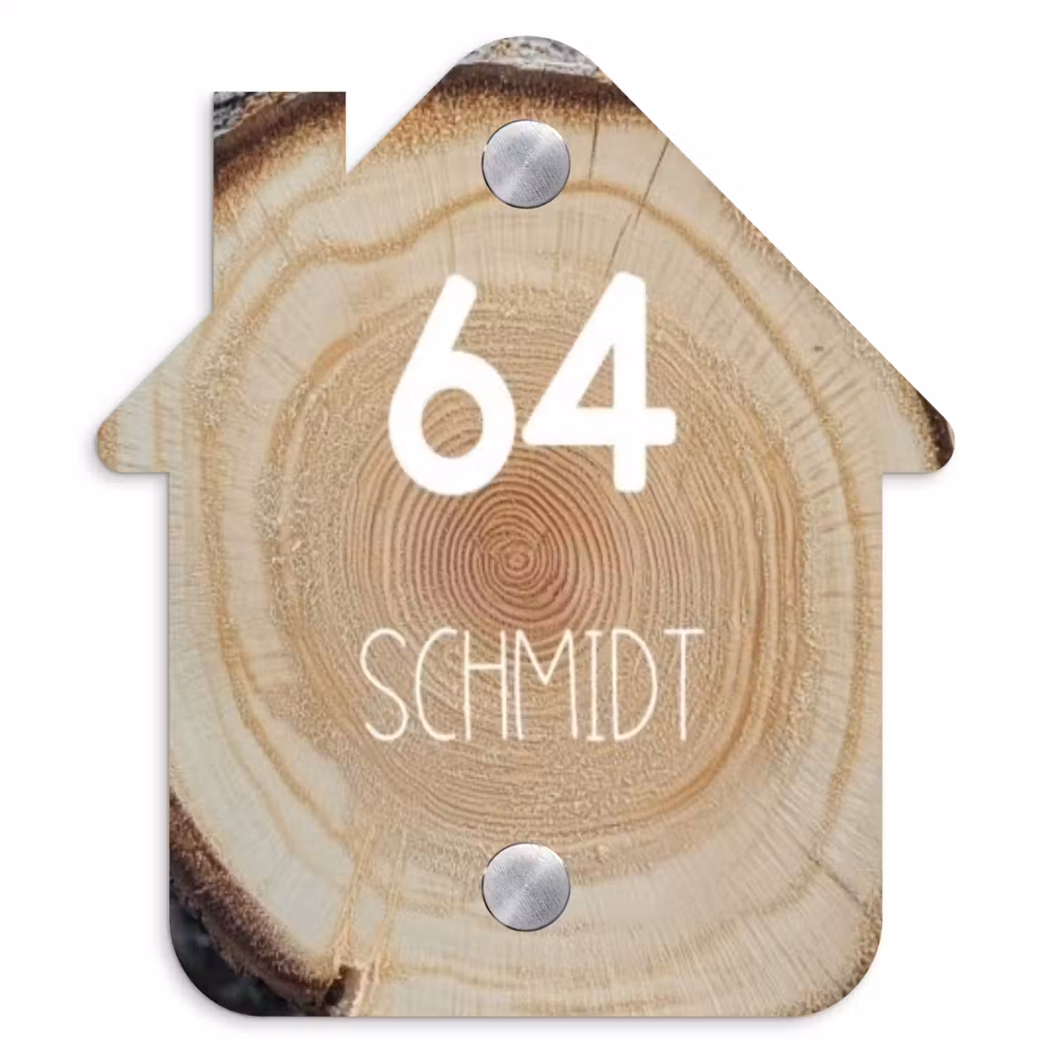 Baumscheibe - Modern Naambord Huisje klein -3d