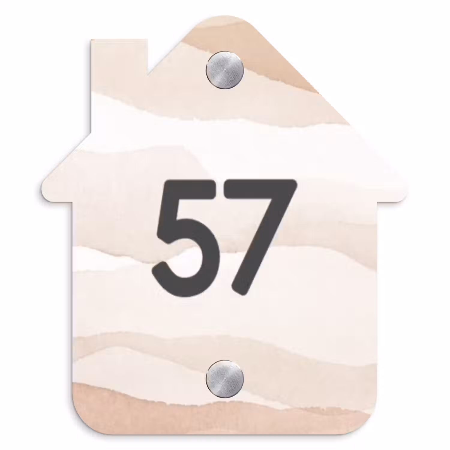 Beige lagen - Traditioneel Naambord Huisje klein -3d