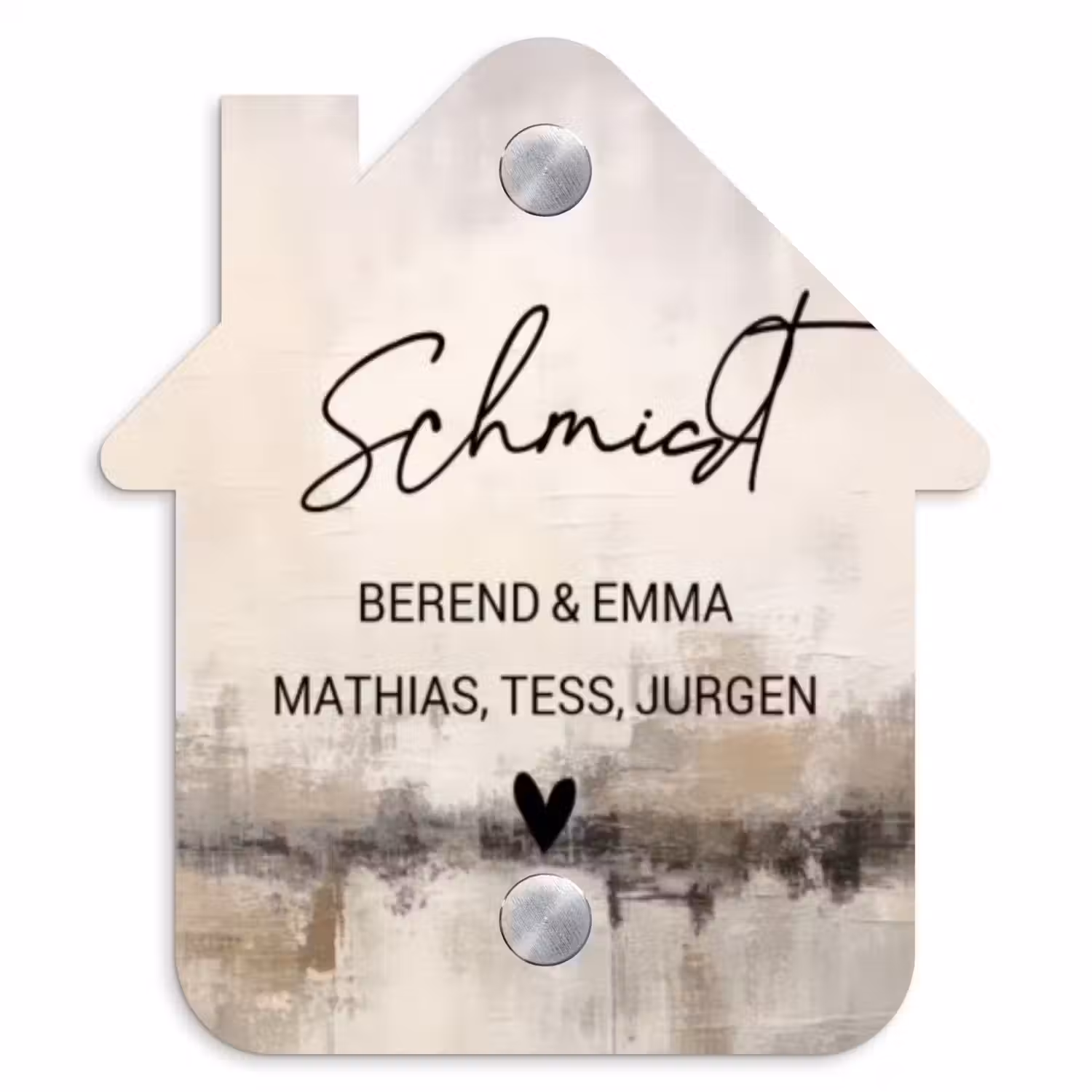 Geschilderd - Sierlijk Naambord Huisje klein -3d