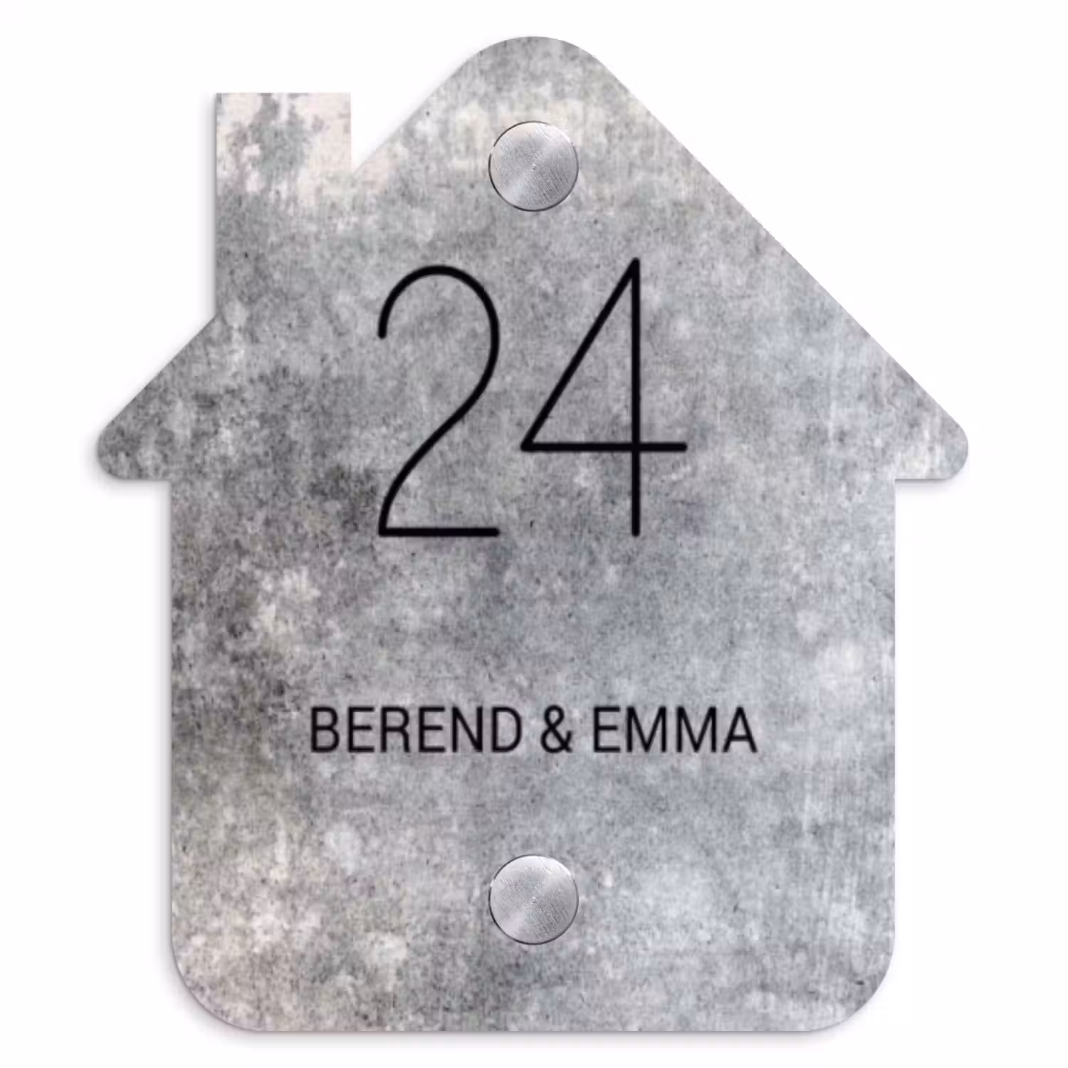 Beton - Klassiek Naambord Huisje klein -3d