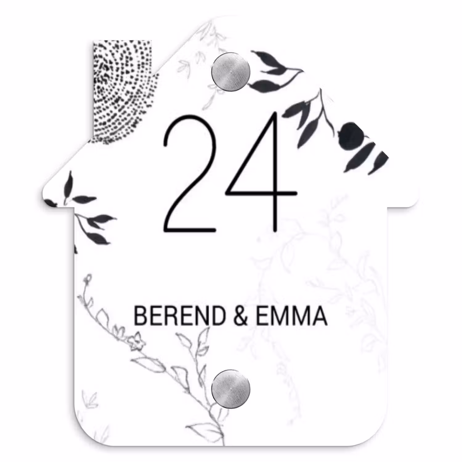 Botanisch - Klassiek Naambord Huisje klein -3d