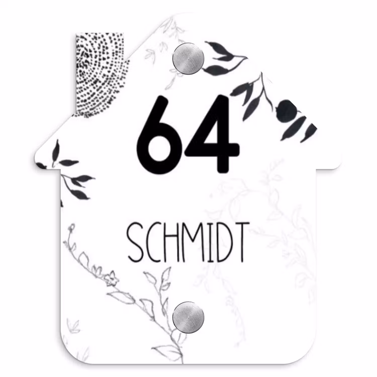 Botanisch - Modern Naambord Huisje klein -3d