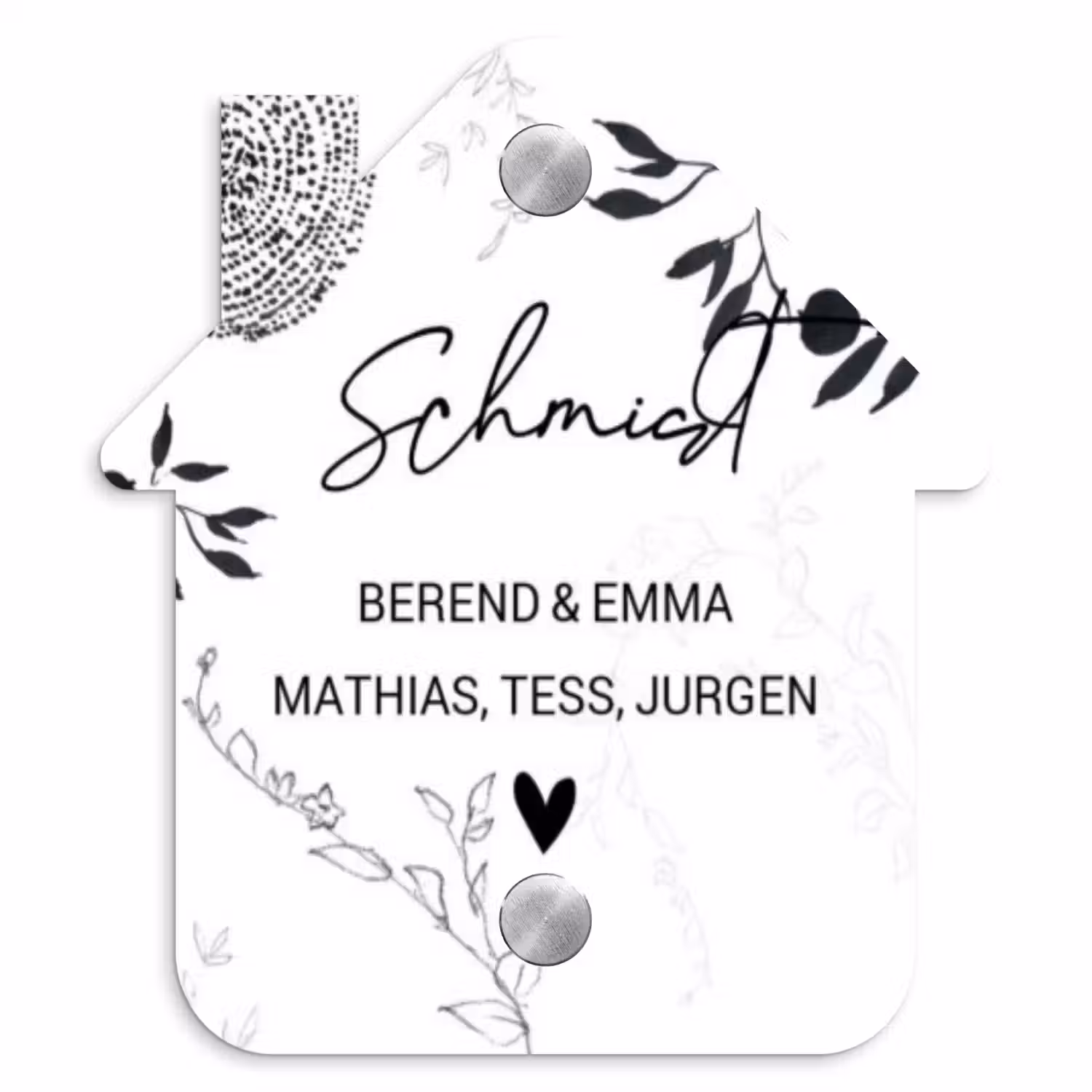 Botanisch - Sierlijk Naambord Huisje klein -3d