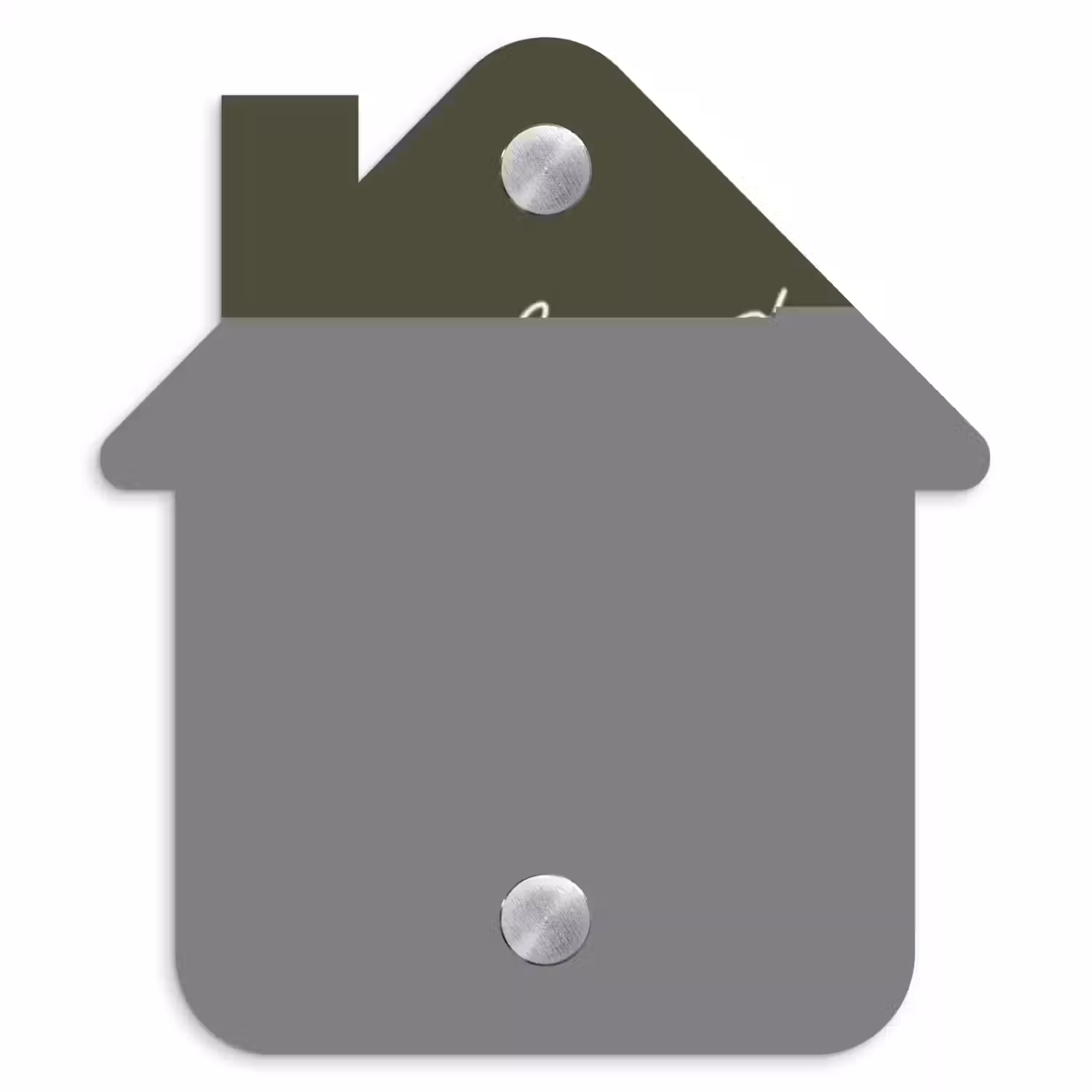 Donkergroen - Sierlijk Naambord Huisje klein -3d