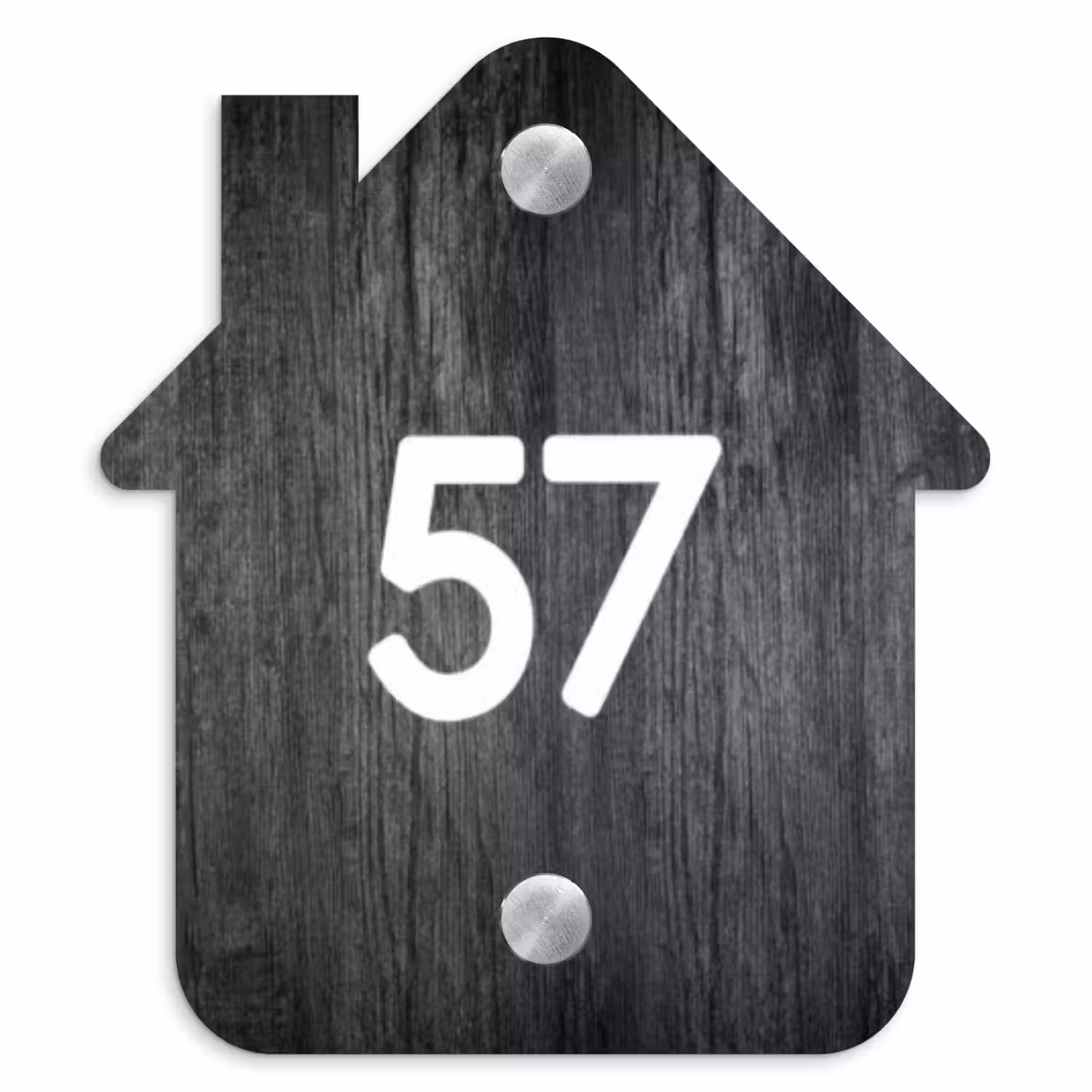 Donker hout - Traditioneel Naambord Huisje klein -3d