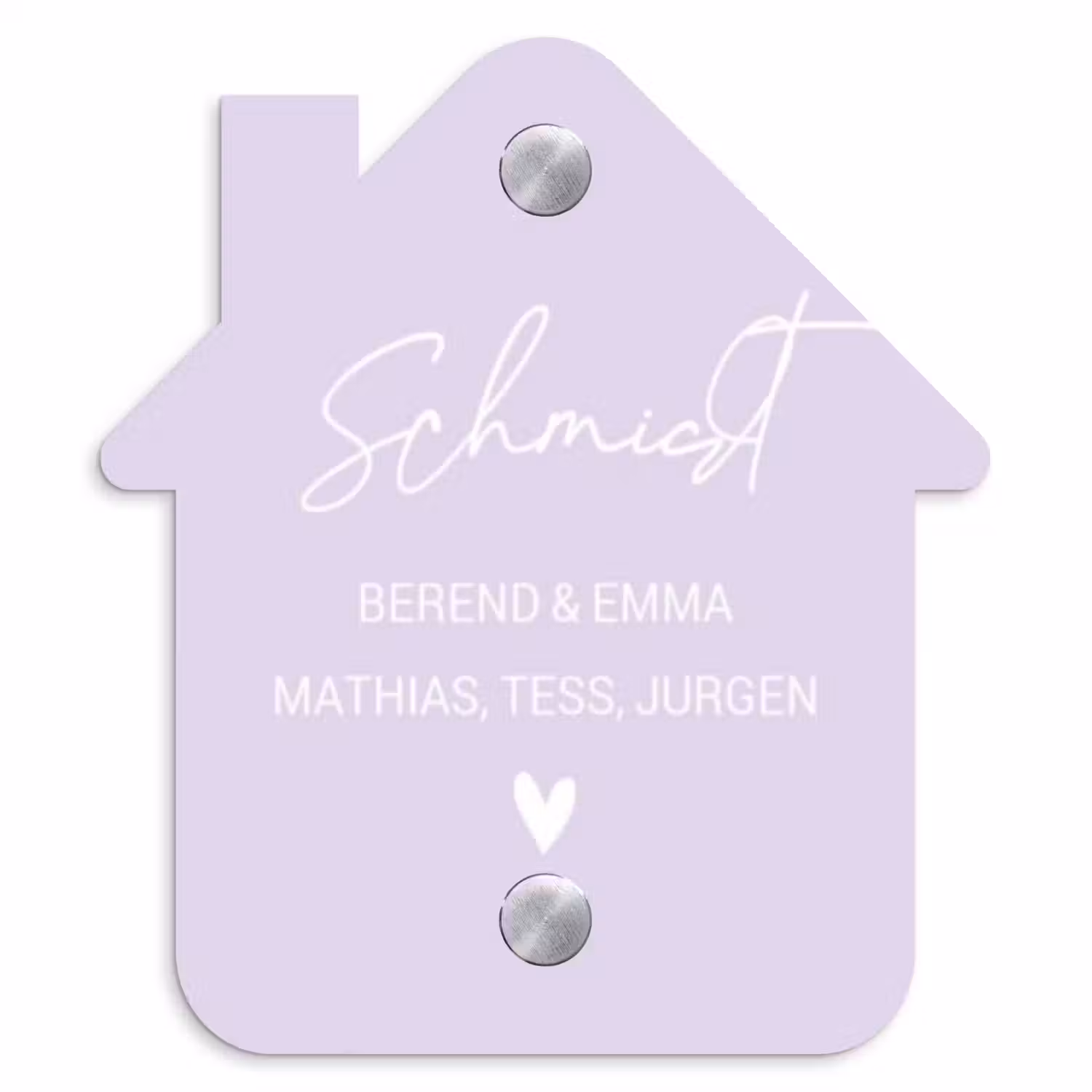 Lila - Sierlijk Naambord Huisje klein -3d
