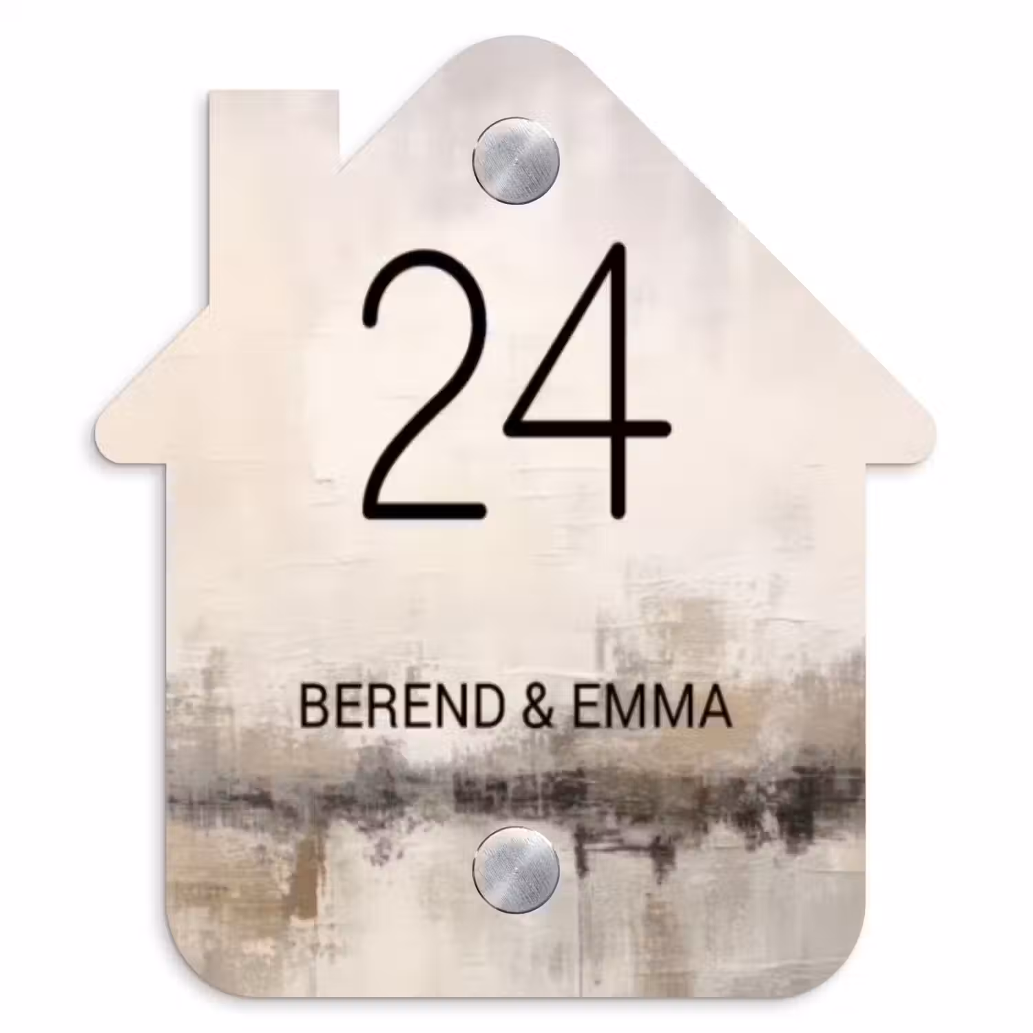 Geschilderd - Klassiek Naambord Huisje klein -3d