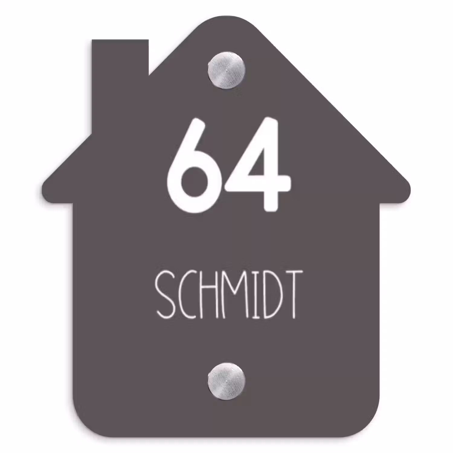 Grijs - Modern Naambord Huisje klein -3d