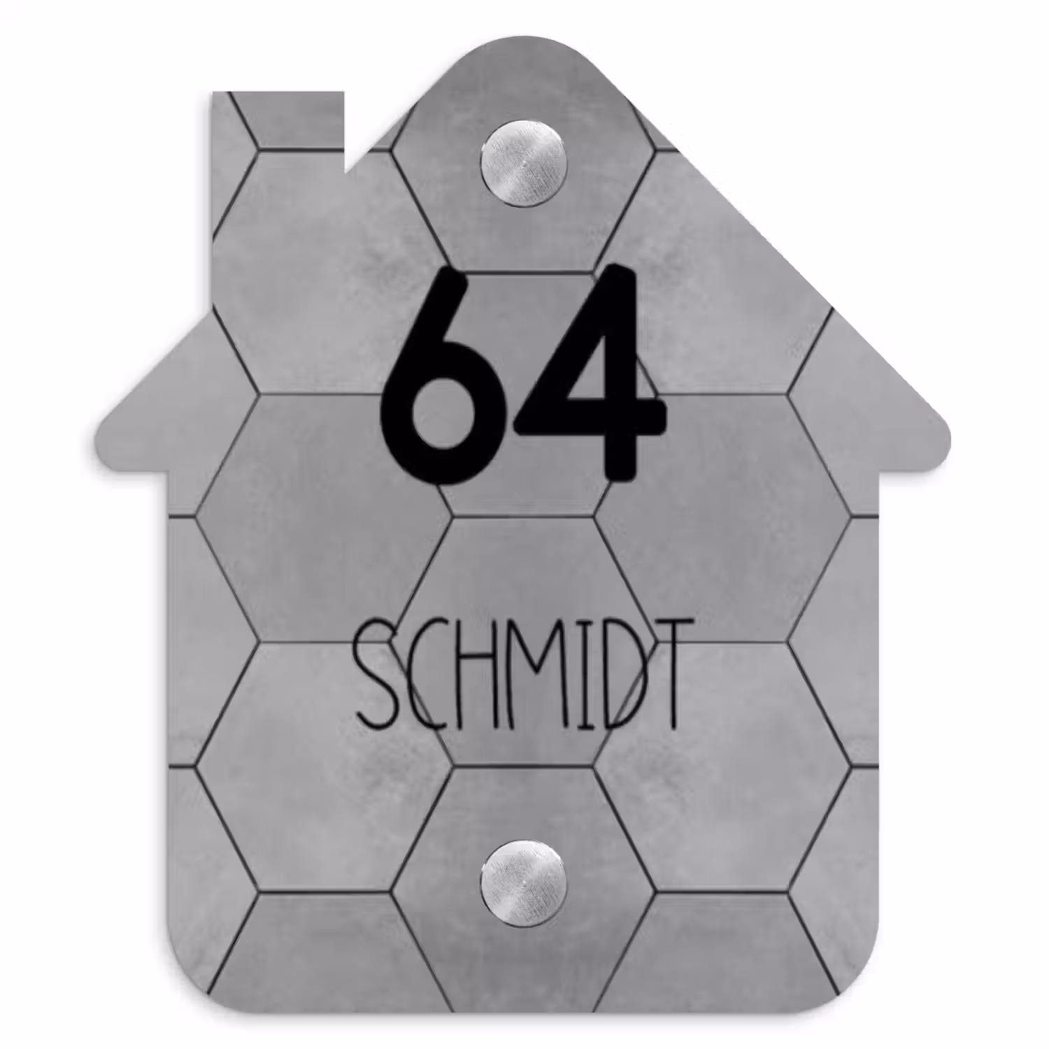 Grijze tegels - Modern Naambord Huisje klein -3d