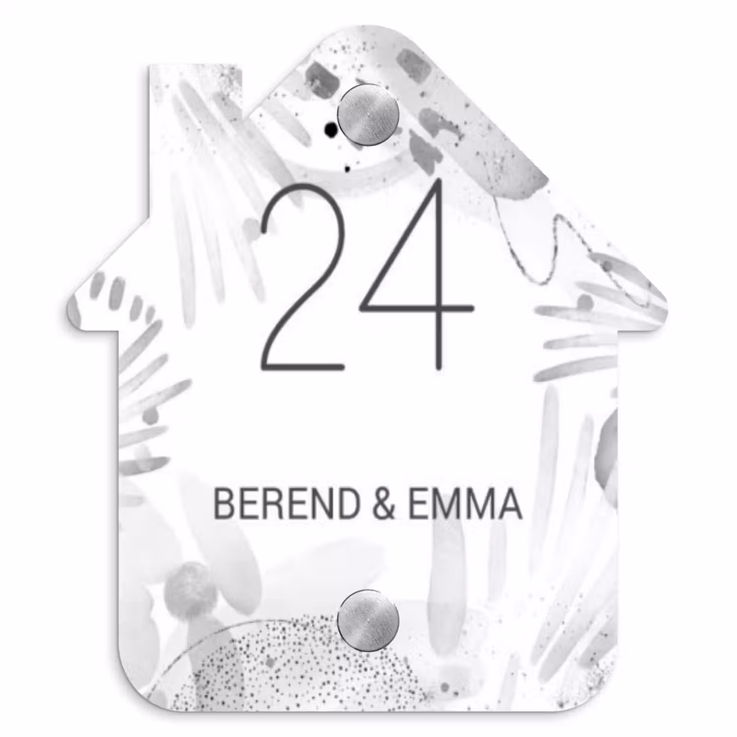 Grijze patronen - Klassiek Naambord Huisje klein -3d