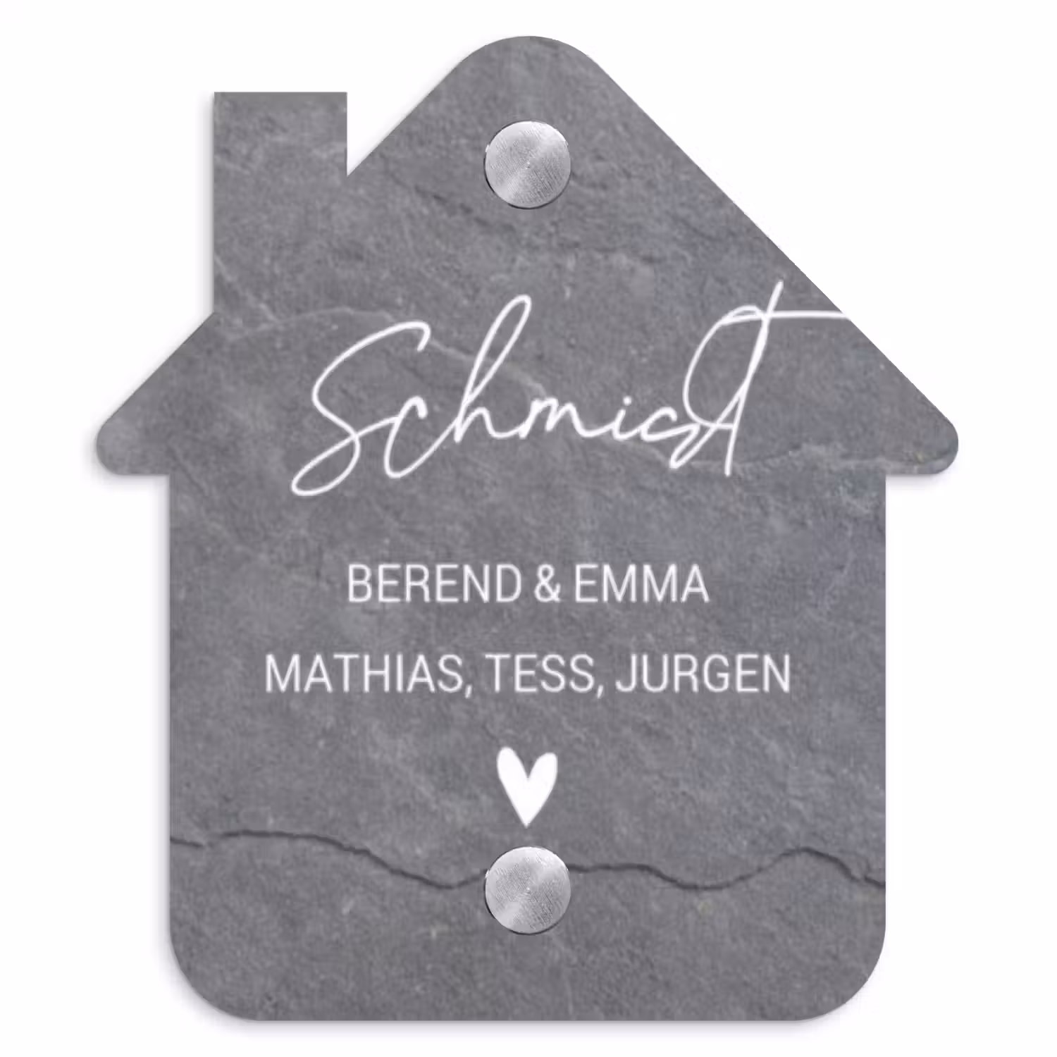 Grijze natuursteen - Sierlijk Naambord Huisje klein -3d