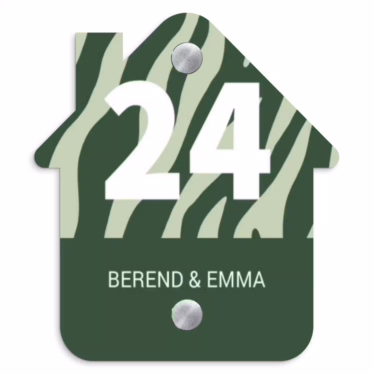 Groen zebra - Klassiek Naambord Huisje klein -3d