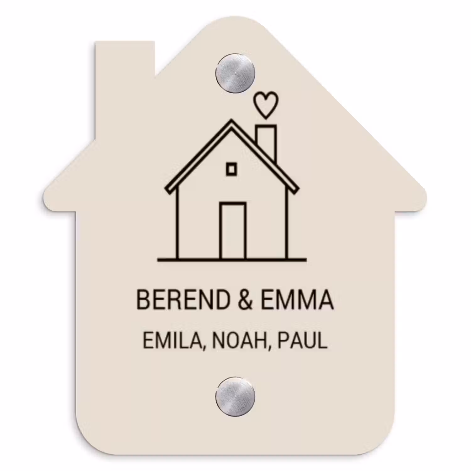 Huis illustratie - Klassiek Naambord Huisje klein -3d