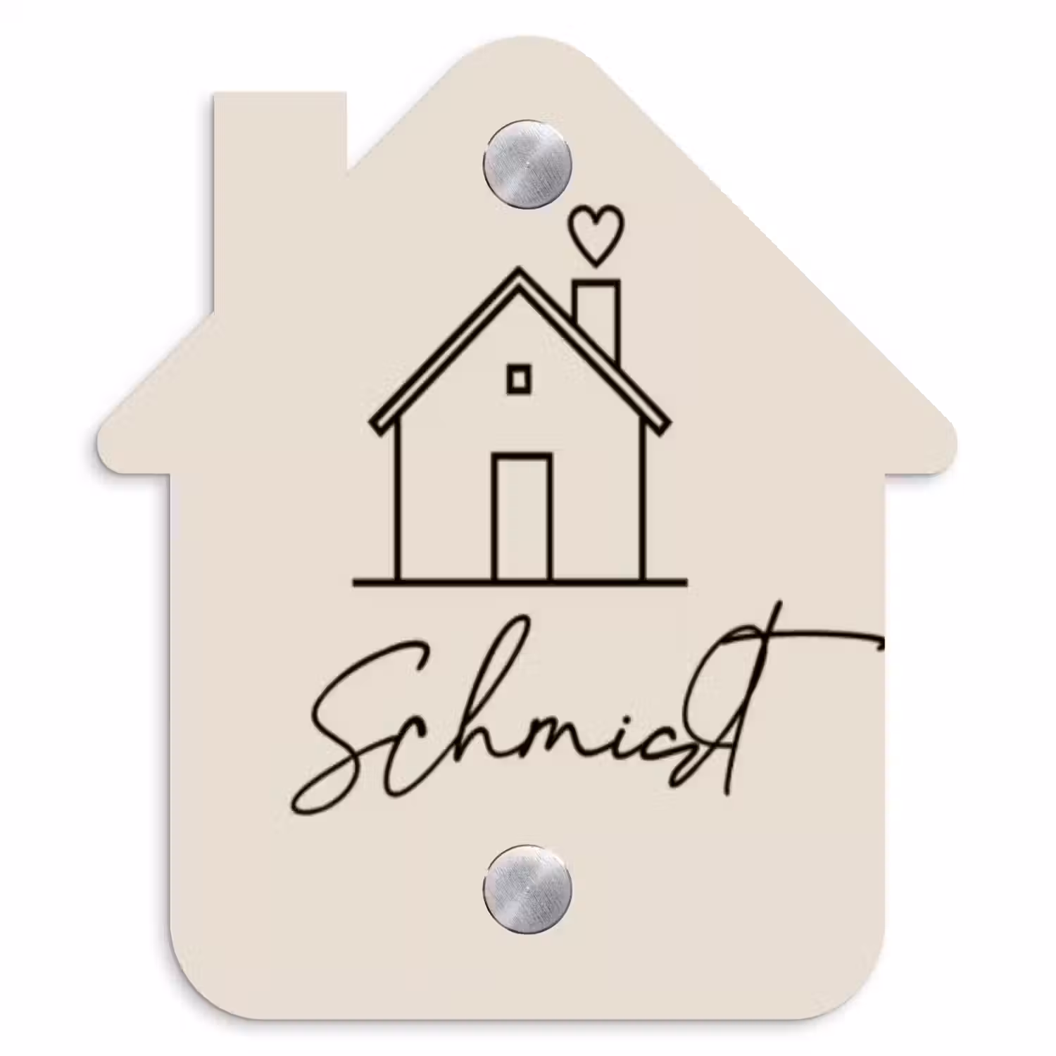 Huis illustratie - Sierlijk Naambord Huisje klein -3d
