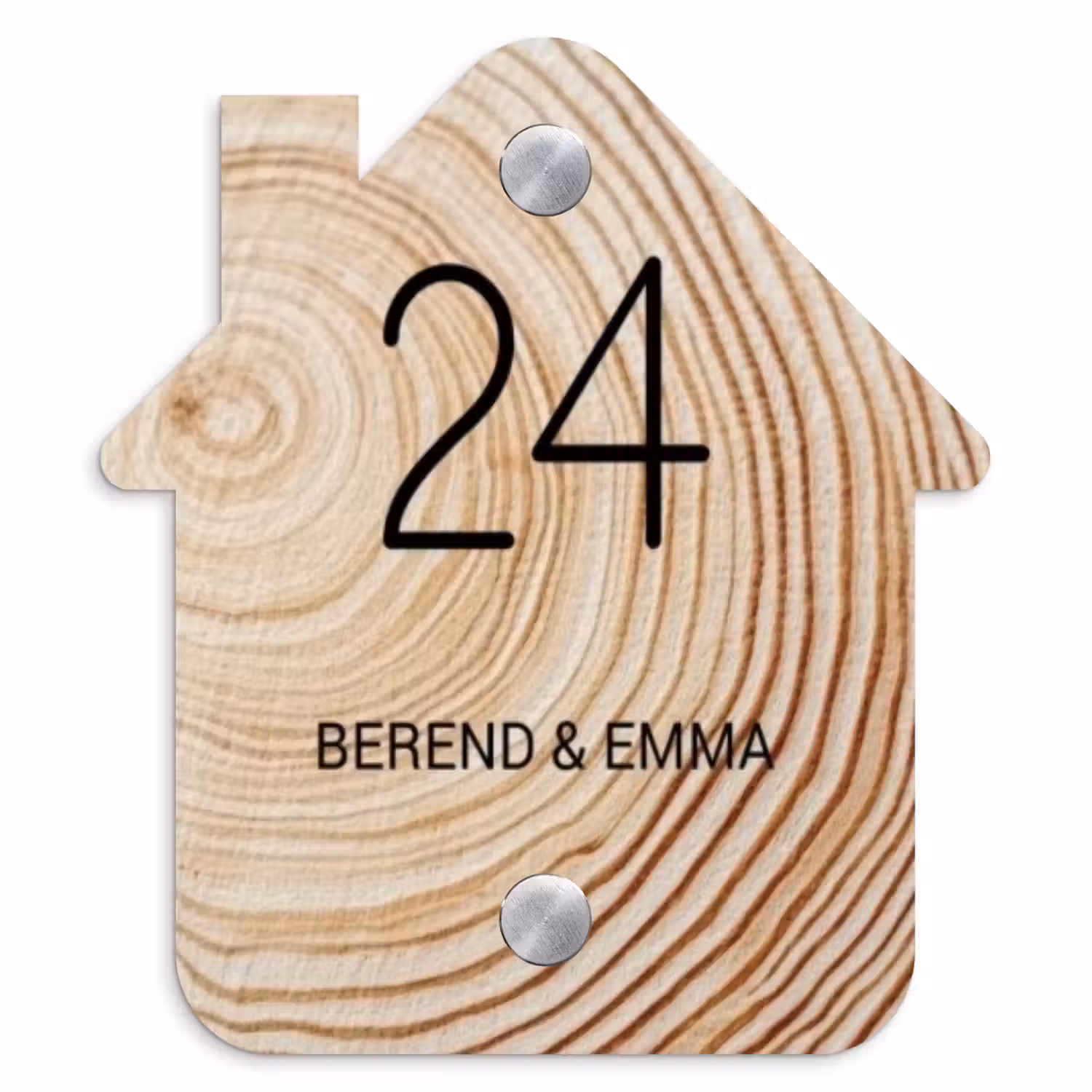 Holzmaserung - Klassisch Naambord Huisje klein -3d