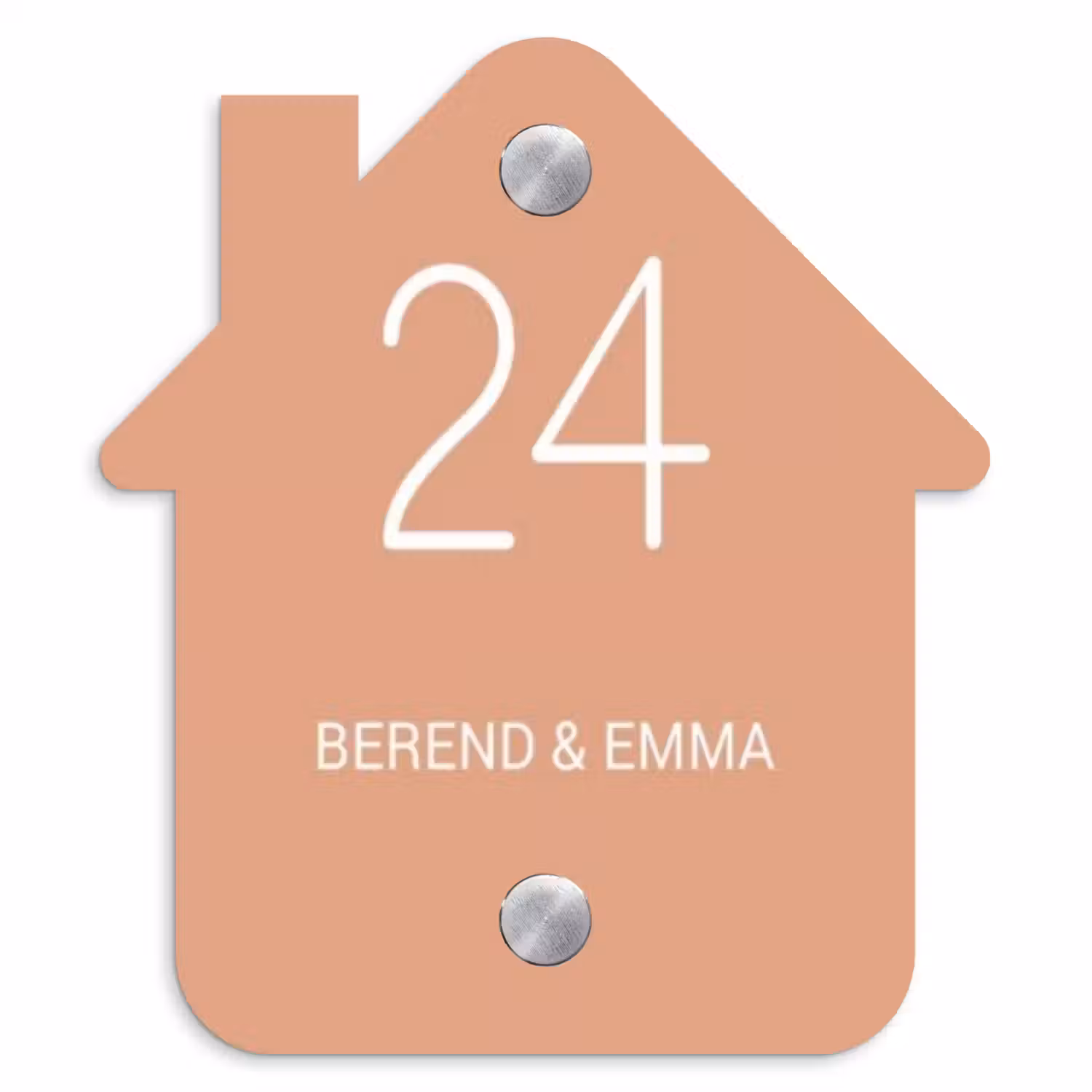Zalmroze - Klassiek Naambord Huisje klein -3d