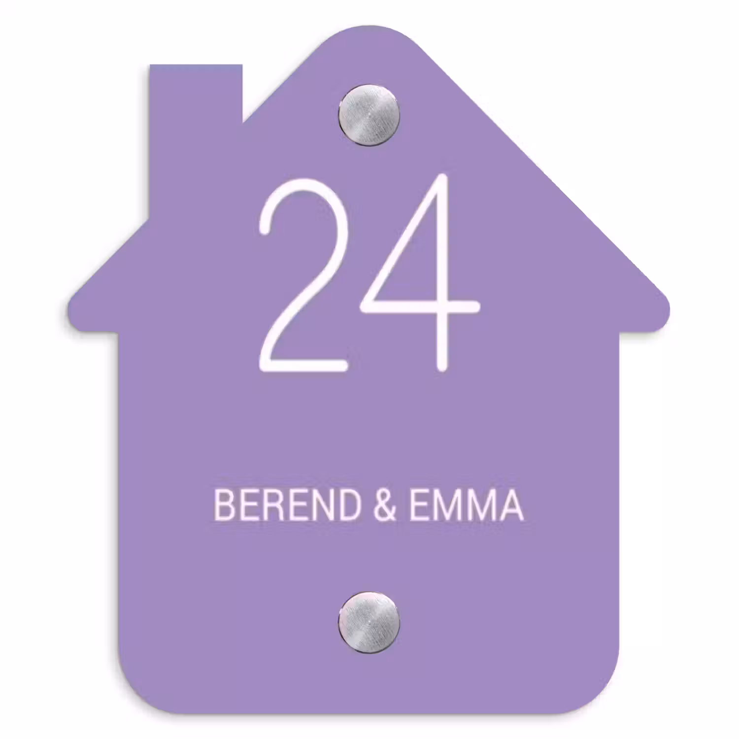 Paars - Klassiek Naambord Huisje klein -3d